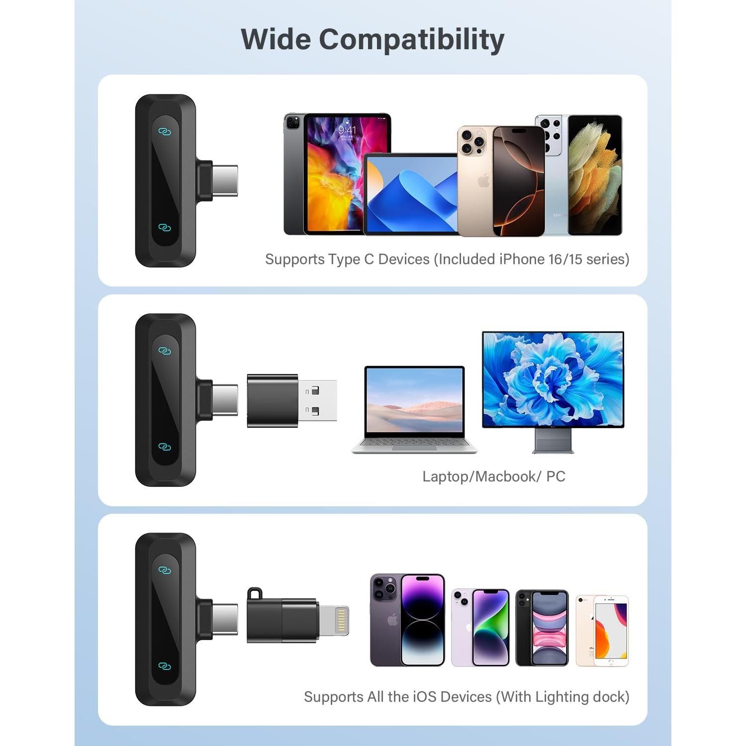 Micrófono Lavalier Inalámbrico WARM BOX J3 para iPhone y Android