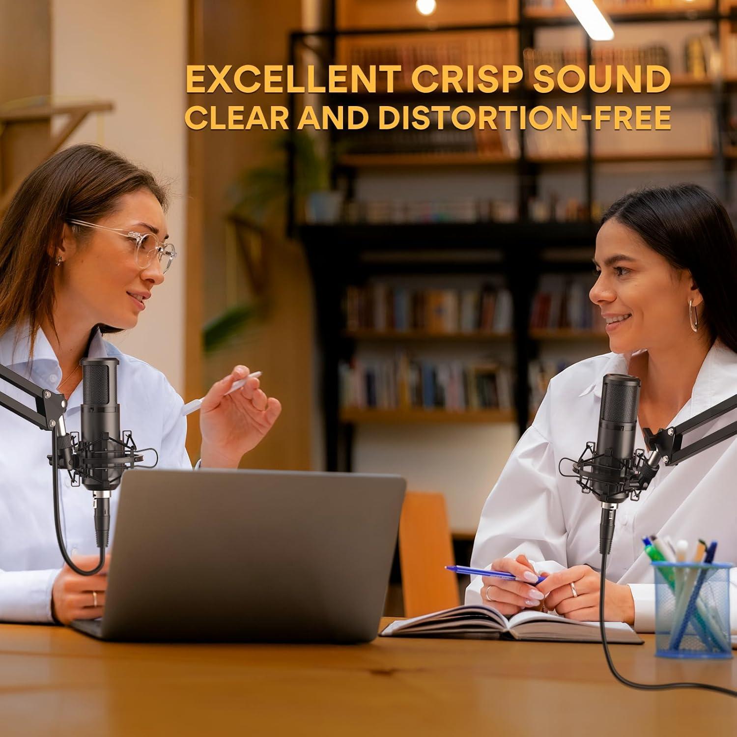 Paquete de Podcast MAONO: Micrófono XLR + Auriculares 50mm