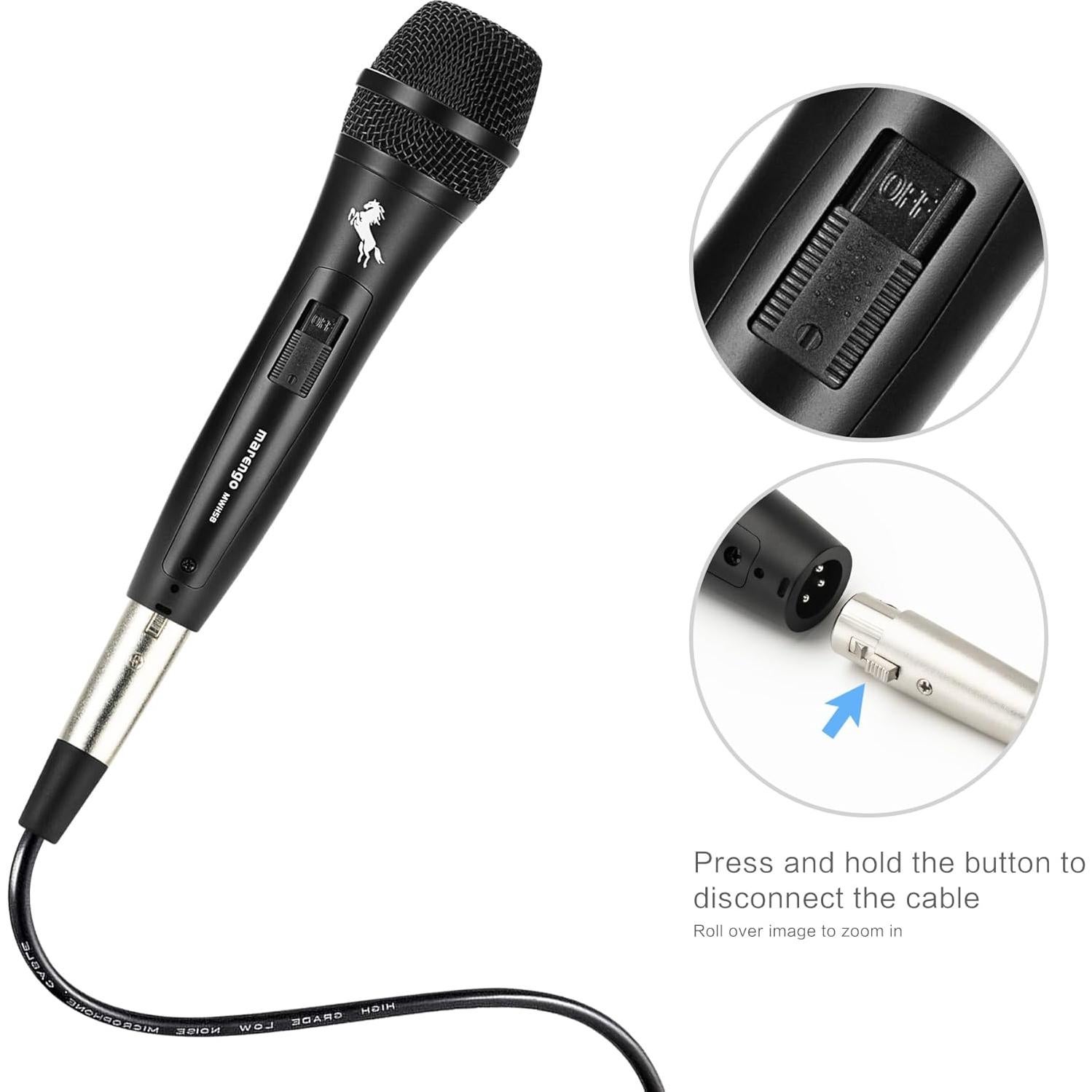 Micrófono Vocal Dinámico Marengo MWH58 con Cable de 4m