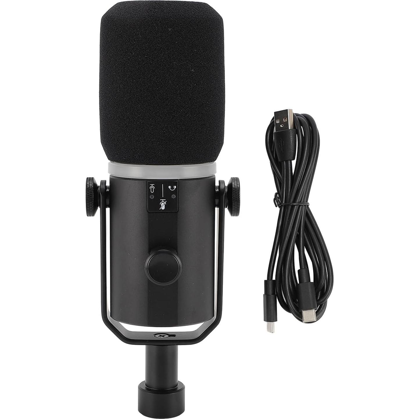 Micrófono Dinámico USB XLR PM1 con RGB para Streaming y Podcast