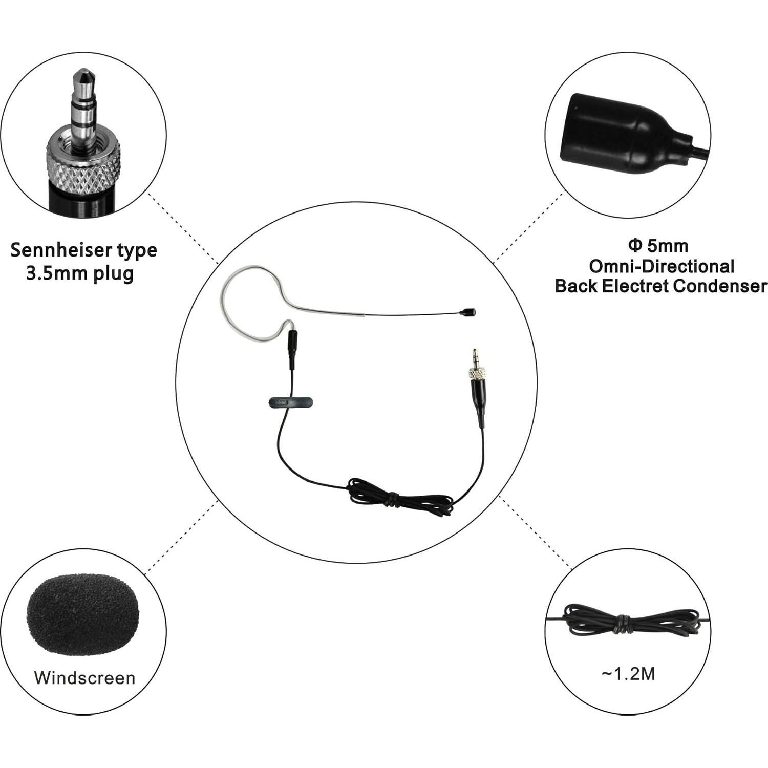Micrófono Omni-Direccional HEIMU con Gancho 16x1.02cm
