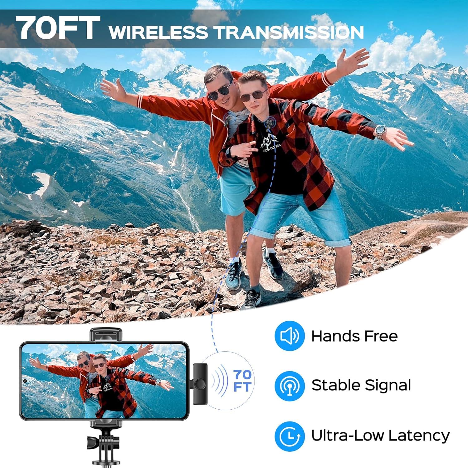 Micrófono Lavalier Inalámbrico CHRIMEFLAME K2 USB-C para iPhone