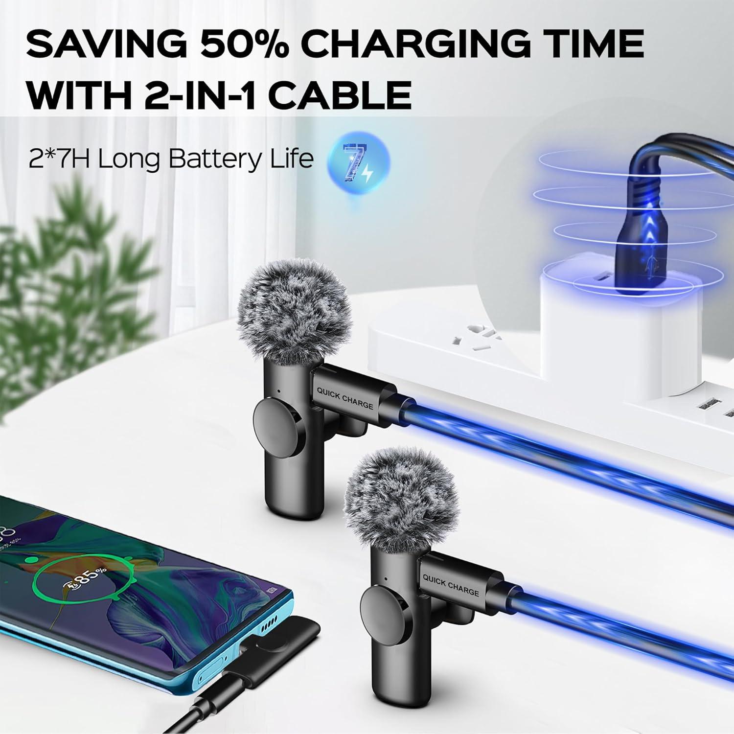 Micrófono Lavalier Inalámbrico CHRIMEFLAME K2 USB-C para iPhone