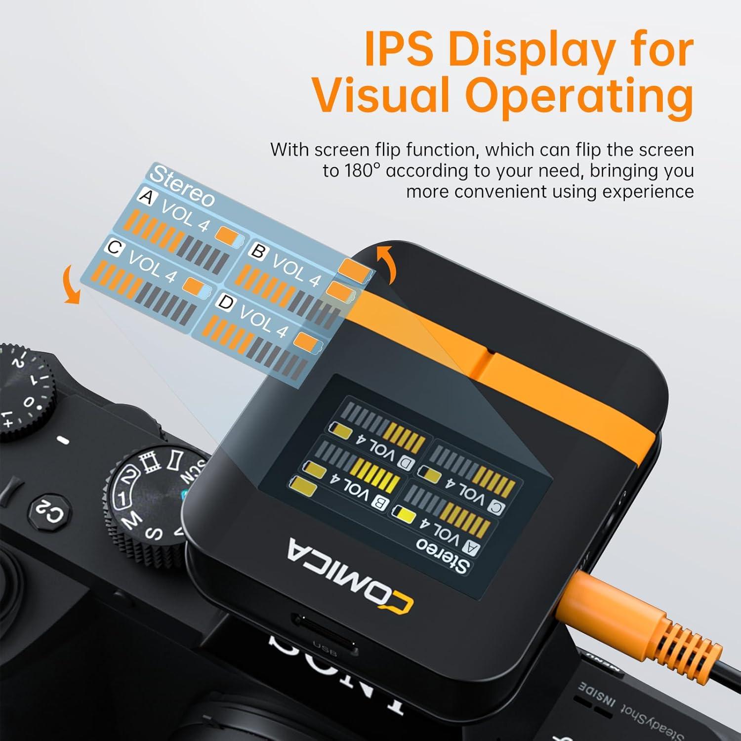 Micrófono Lavalier Inalámbrico Comica Vimo Q 4 Canales 200m