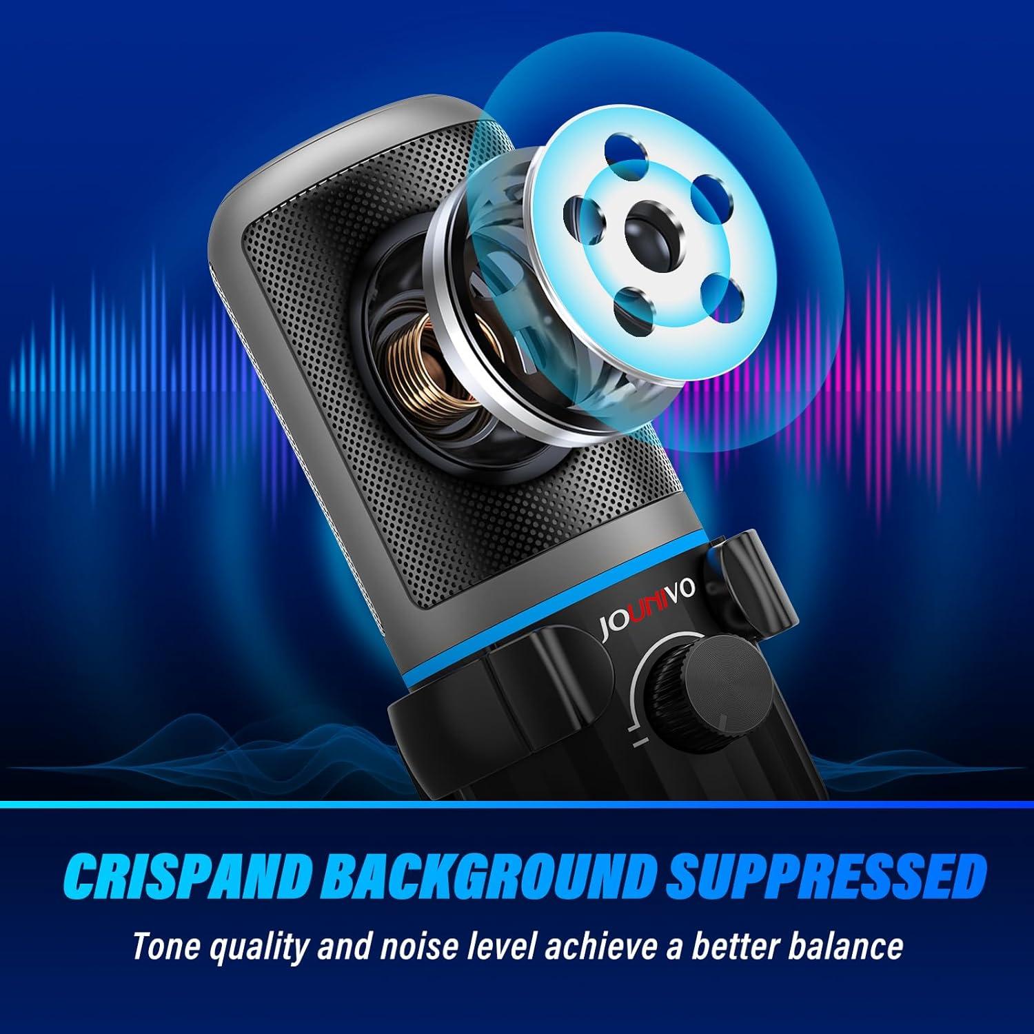 Micrófono USB JOUNIVO JV-908PRO para PC con Cancelación de Ruido