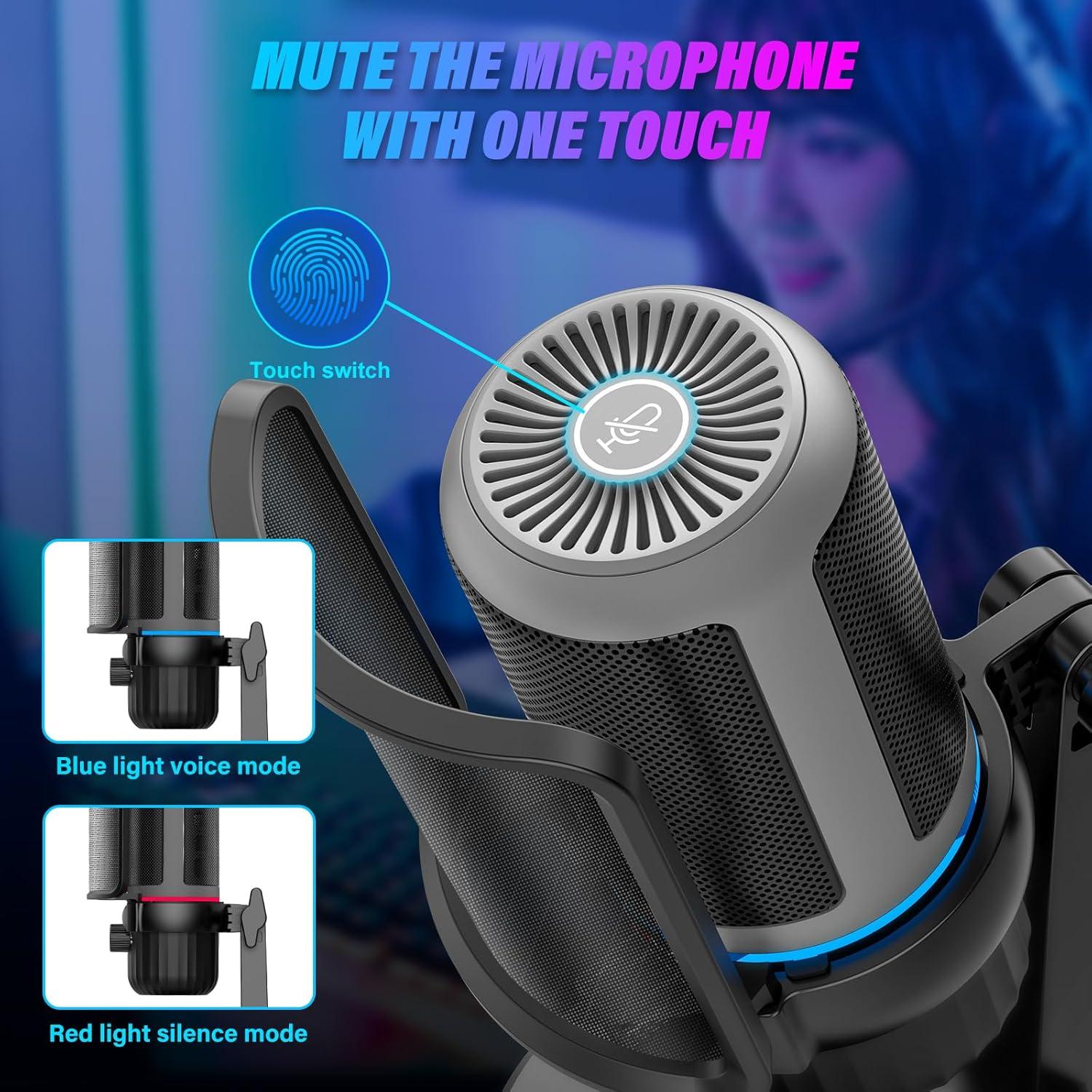 Micrófono USB JOUNIVO JV-908PRO para PC con Cancelación de Ruido