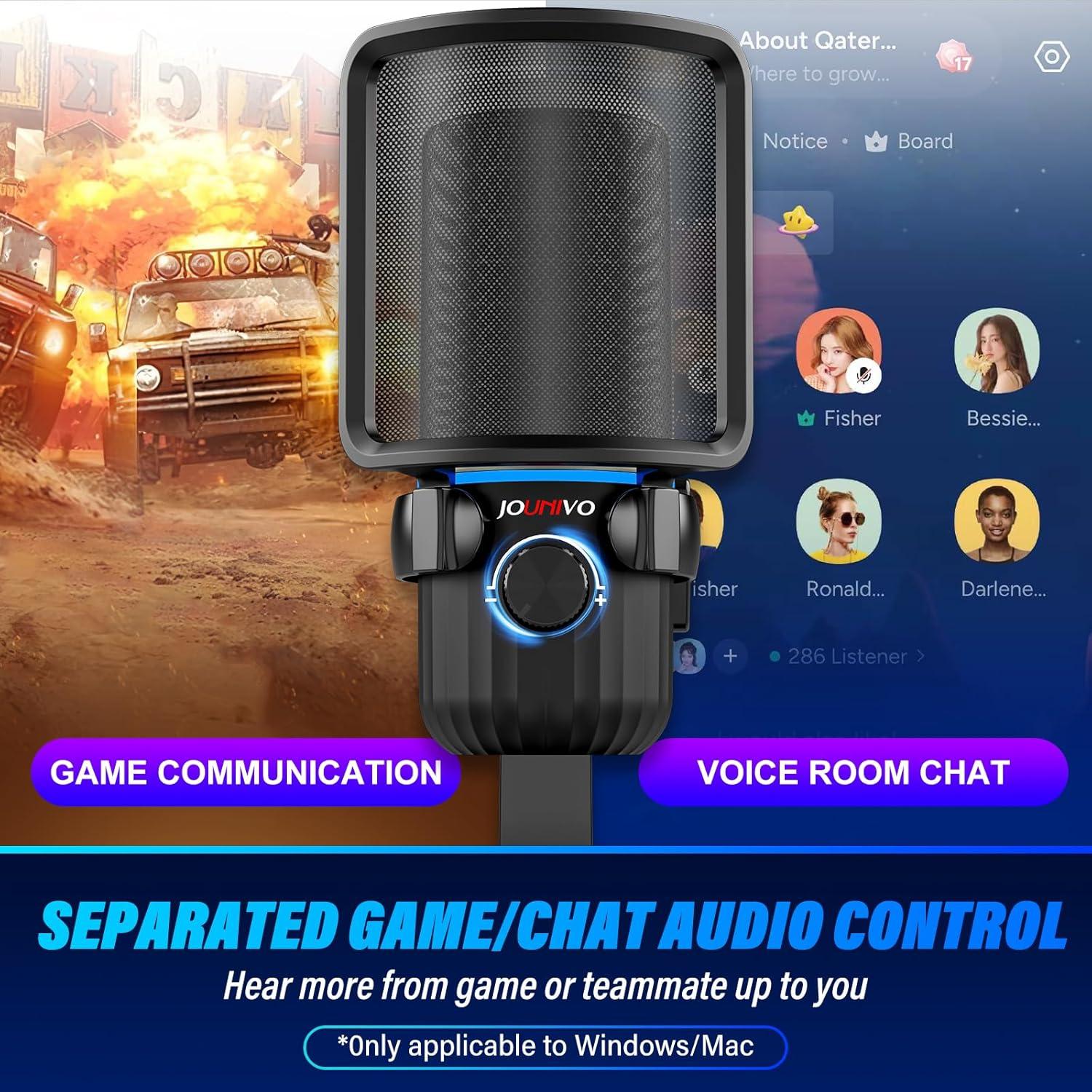 Micrófono USB JOUNIVO JV-908PRO para PC con Cancelación de Ruido