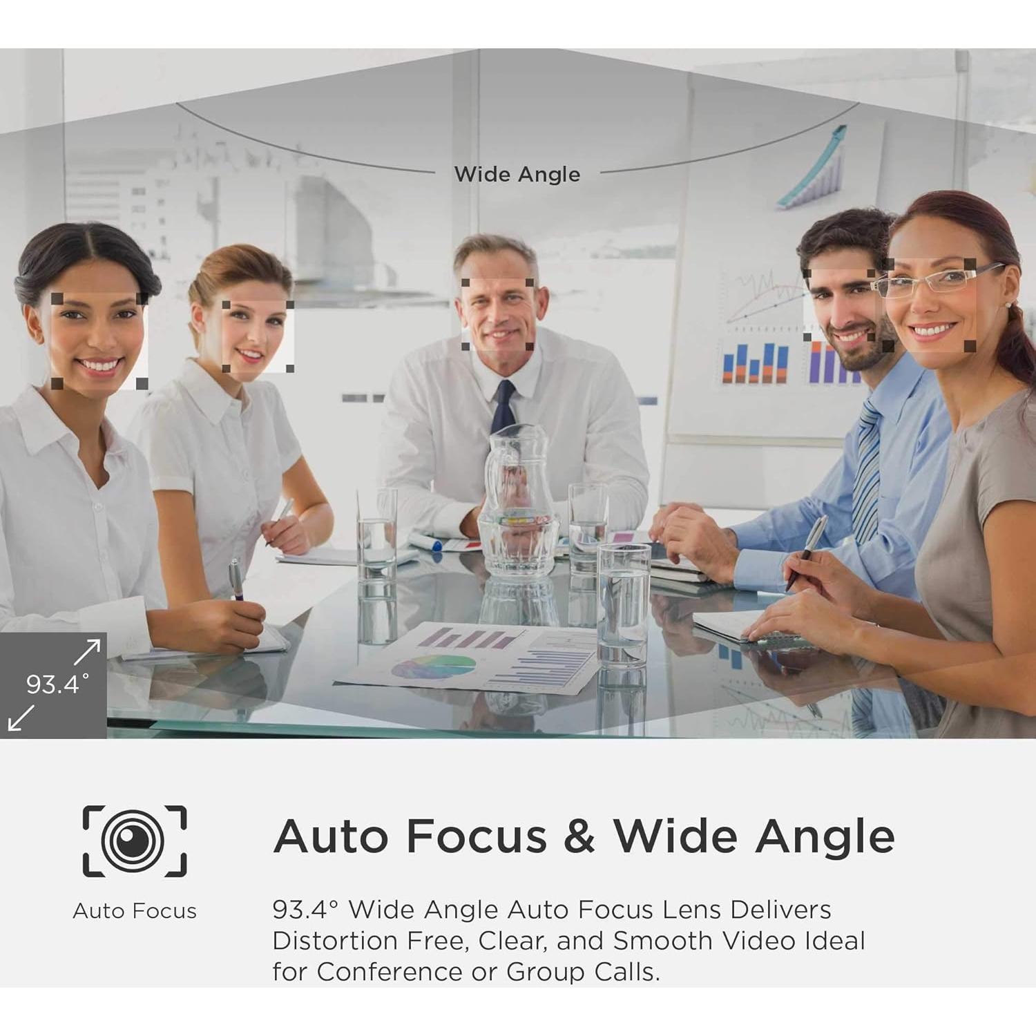 Cámara Web KOVOQ 1080p FHD con Enfoque Automático y Micrófono