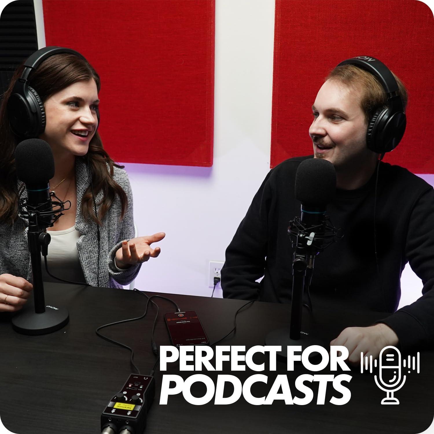 Kit de Podcast Movo MPB-P - 2 Micrófonos Condensador y Soportes