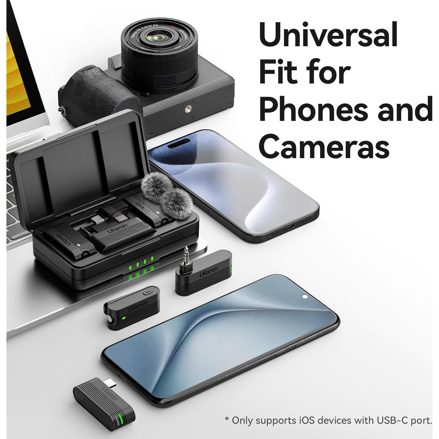 Micrófono Lavalier Inalámbrico ULANZI A100 con USB-C y 3.5mm