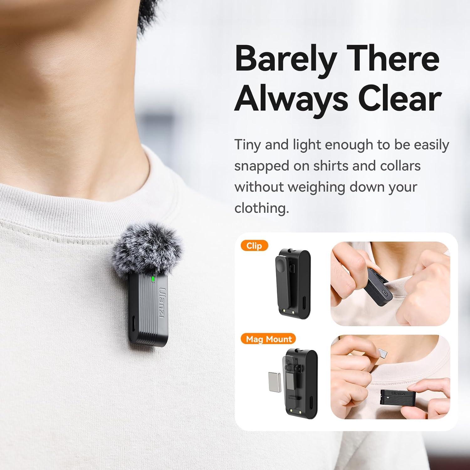 Micrófono Lavalier Inalámbrico ULANZI A100 con USB-C y 3.5mm