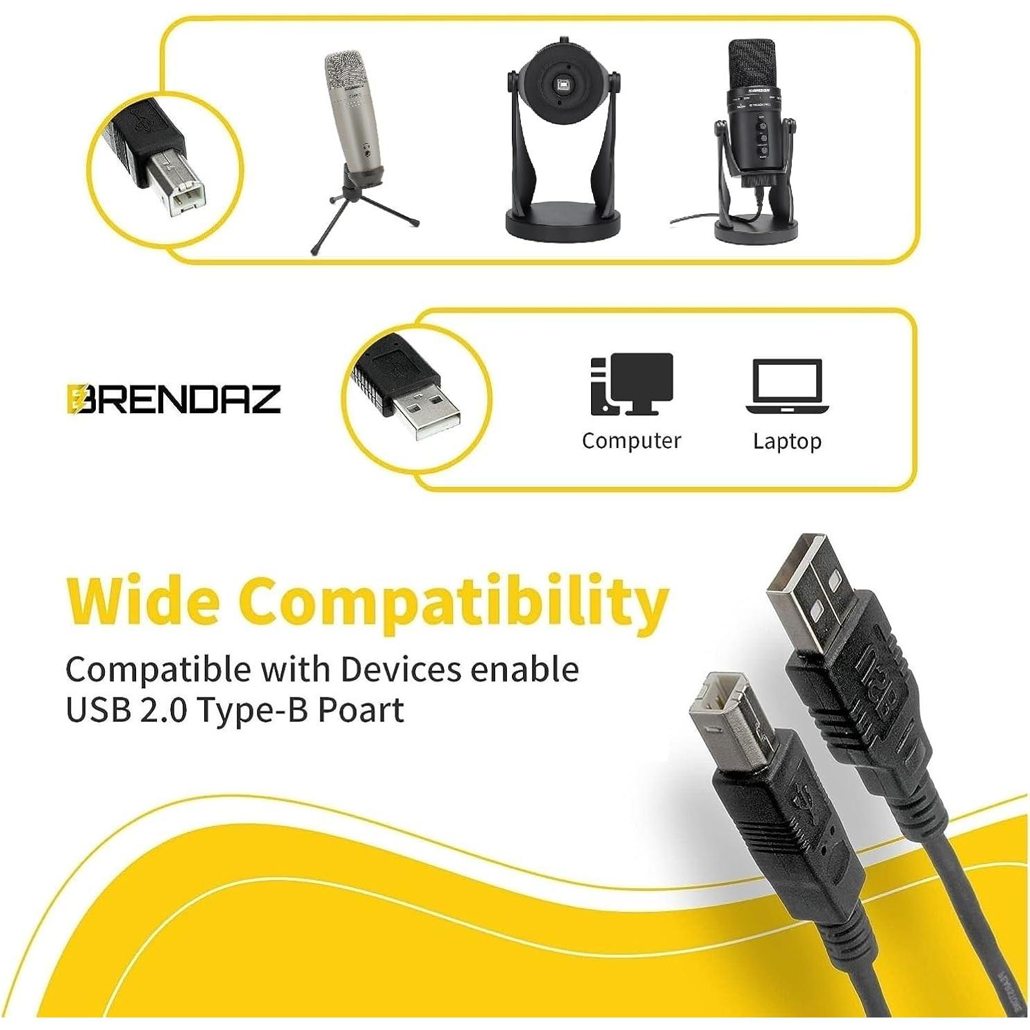 Cable USB 3.05m BRENDAZ para Micrófonos Samson G-Track Pro