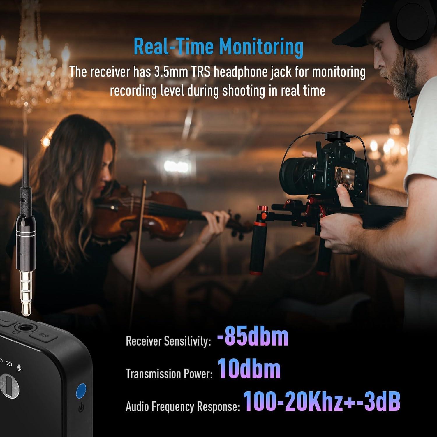 Micrófono Lavalier Inalámbrico SONICAKE QWM-12 50m 10h