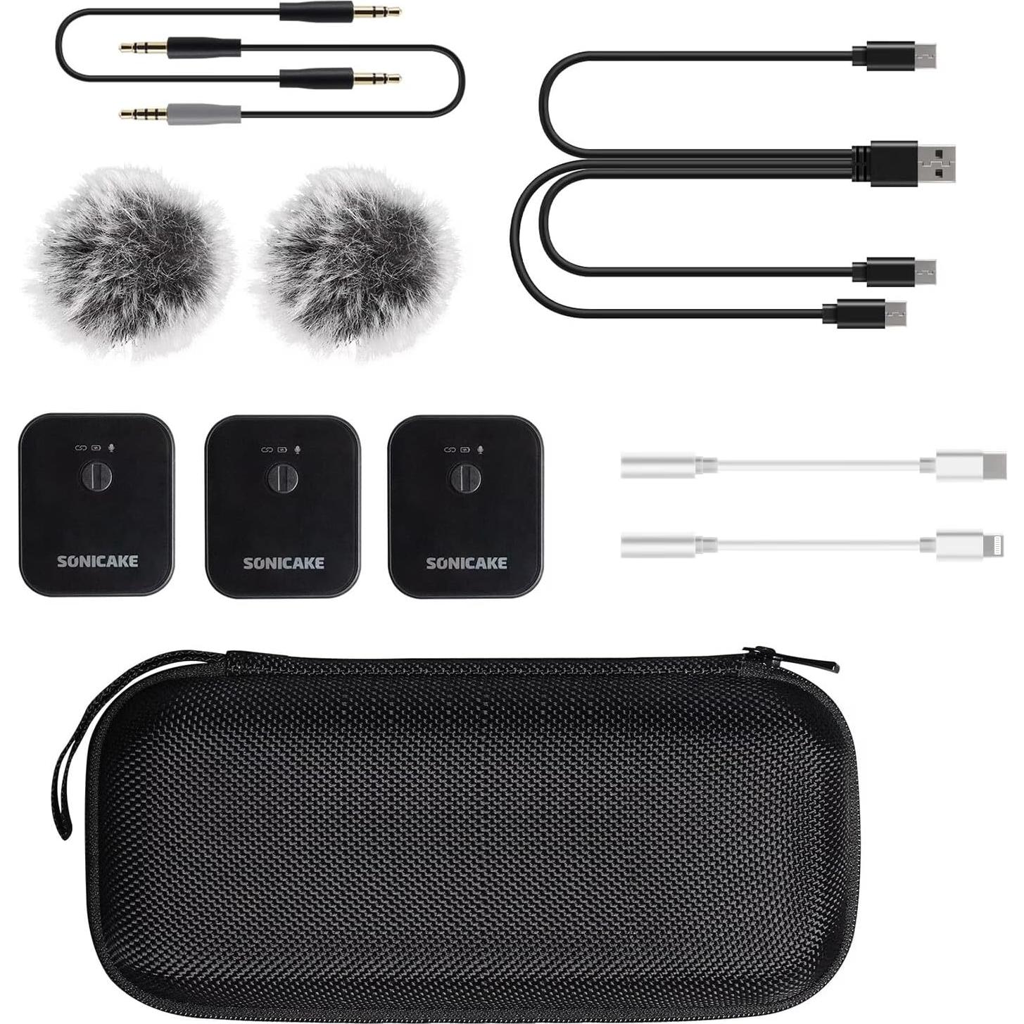 Micrófono Lavalier Inalámbrico SONICAKE QWM-12 50m 10h