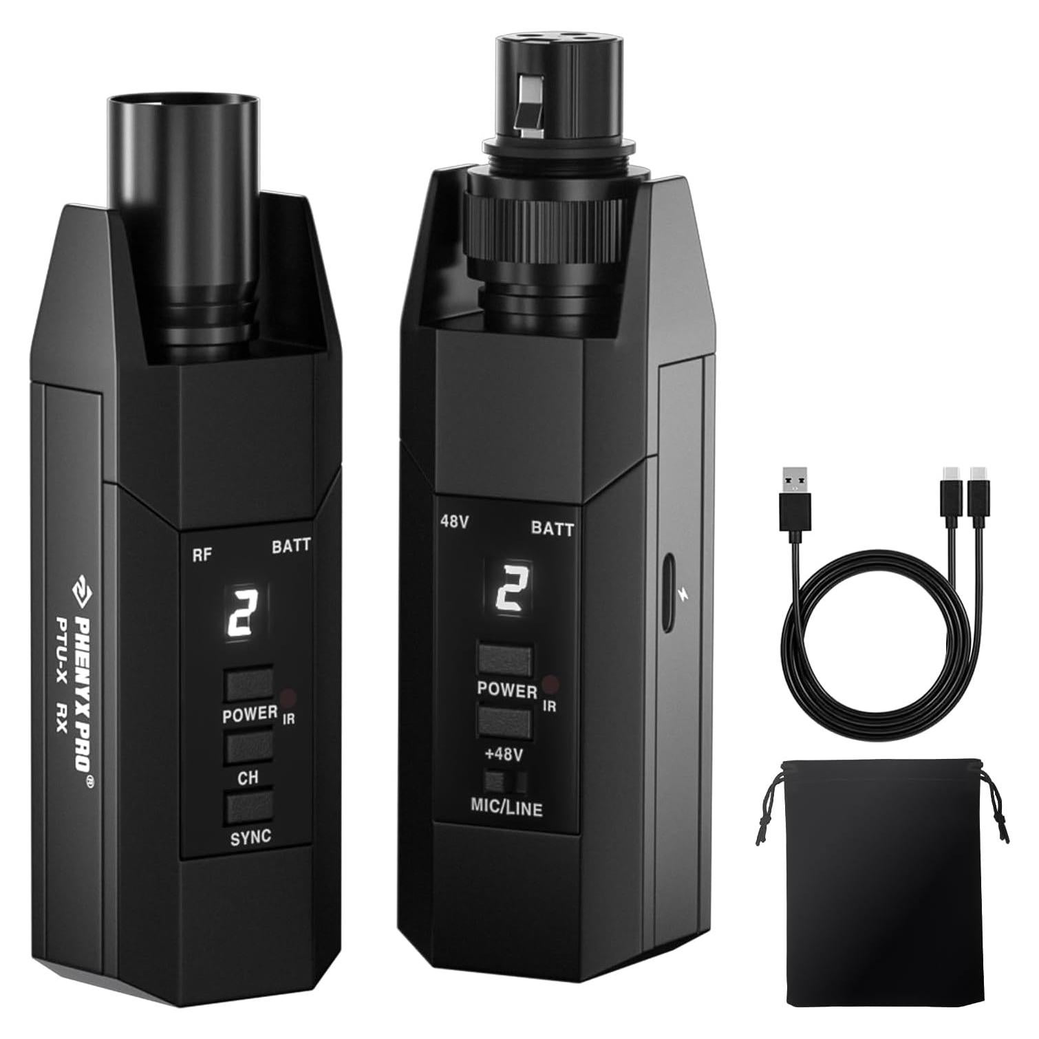 Transmisor Receptor Inalámbrico XLR Phenyx Pro PTU-X 30m