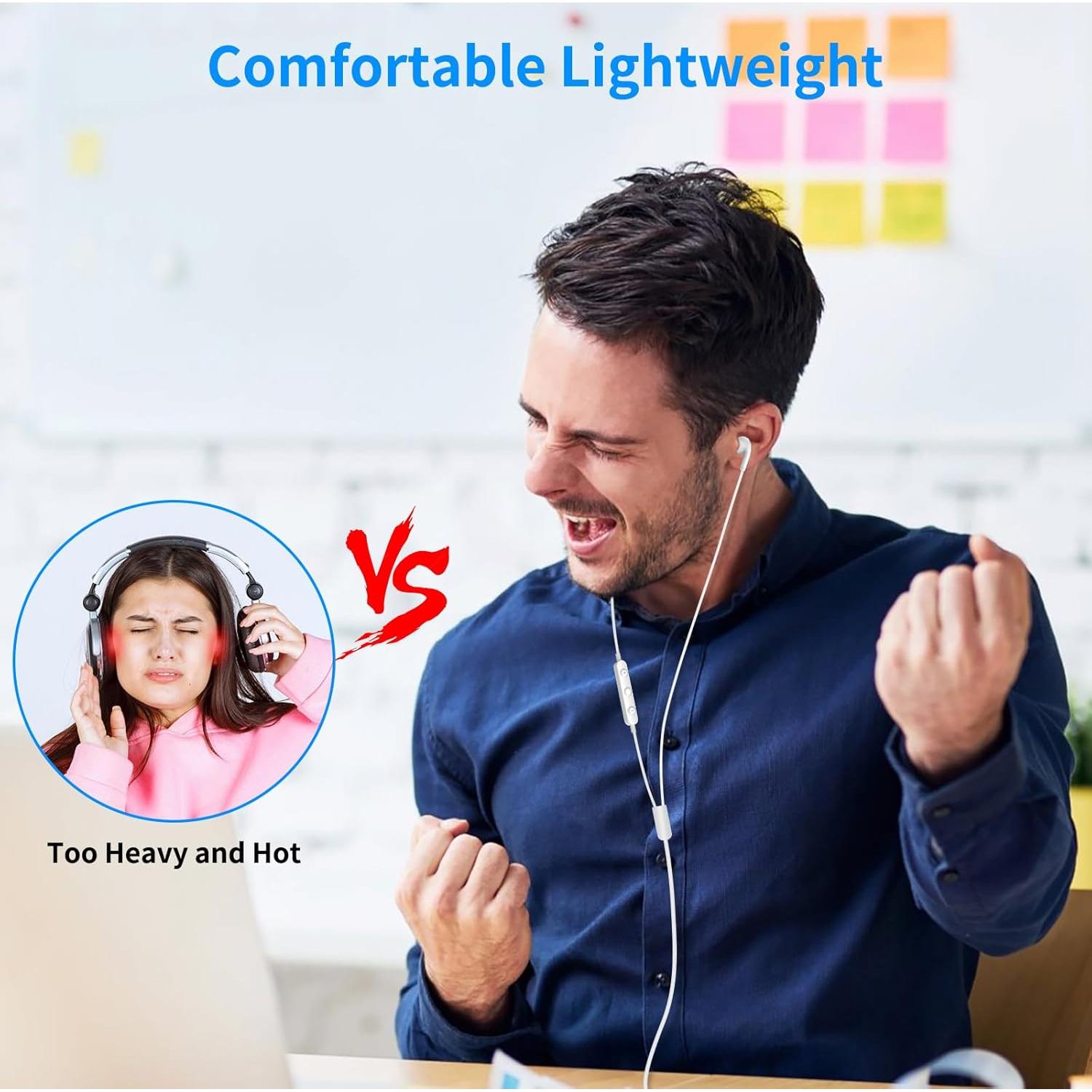 Auriculares USB AIAUXAI con Micrófono y Control de Audio Blanco