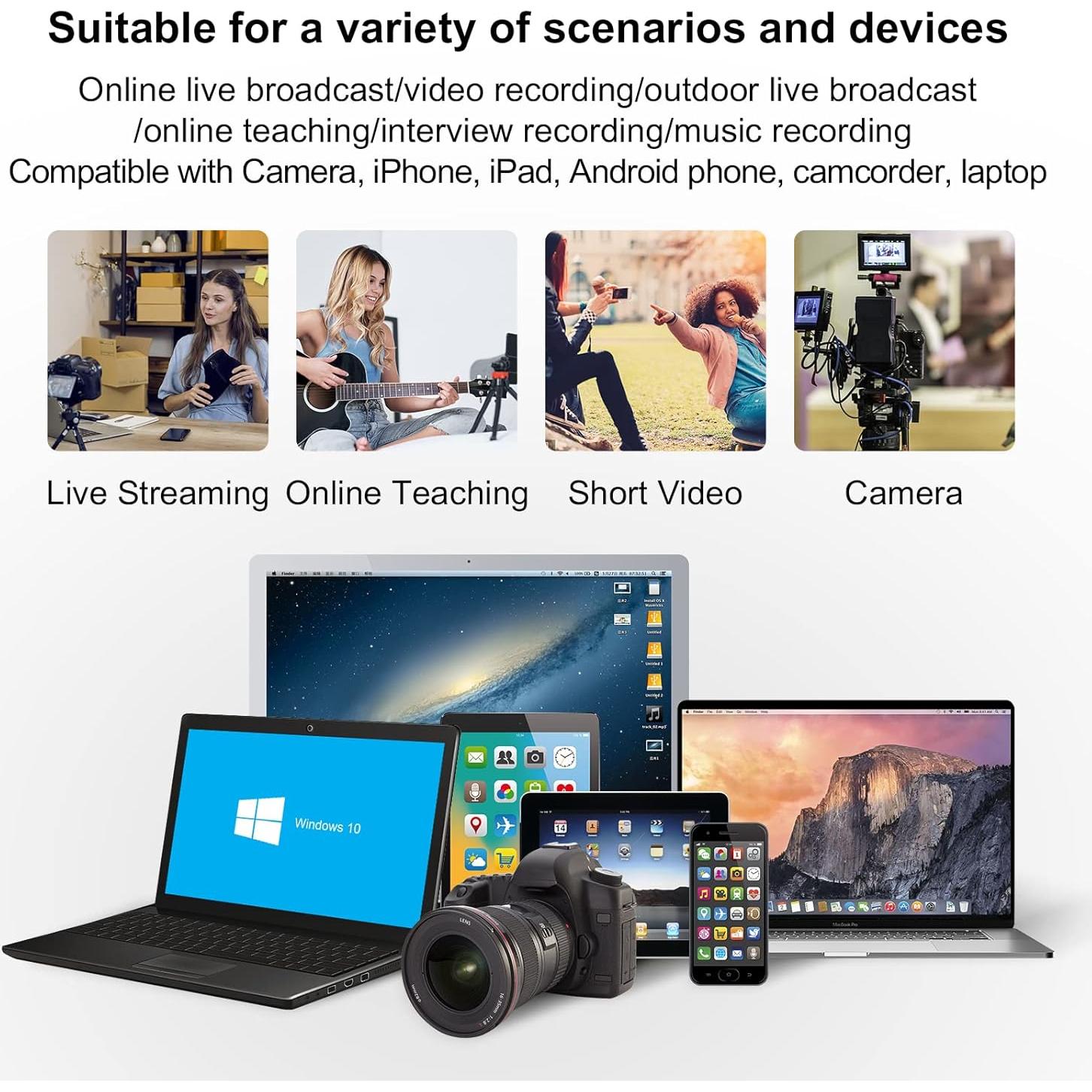 Micrófono Lavalier Inalámbrico ZOWEETEK Doble Canal 289g