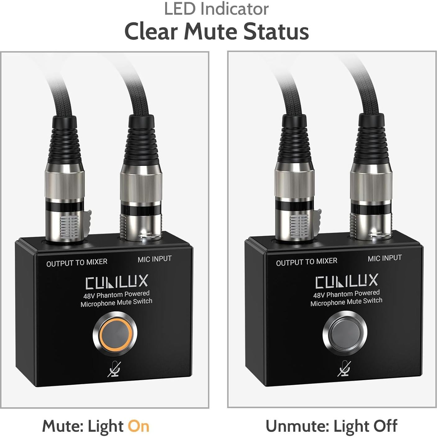 Interruptor de Silencio XLR Cubilux MMX-1 con LED y Montaje