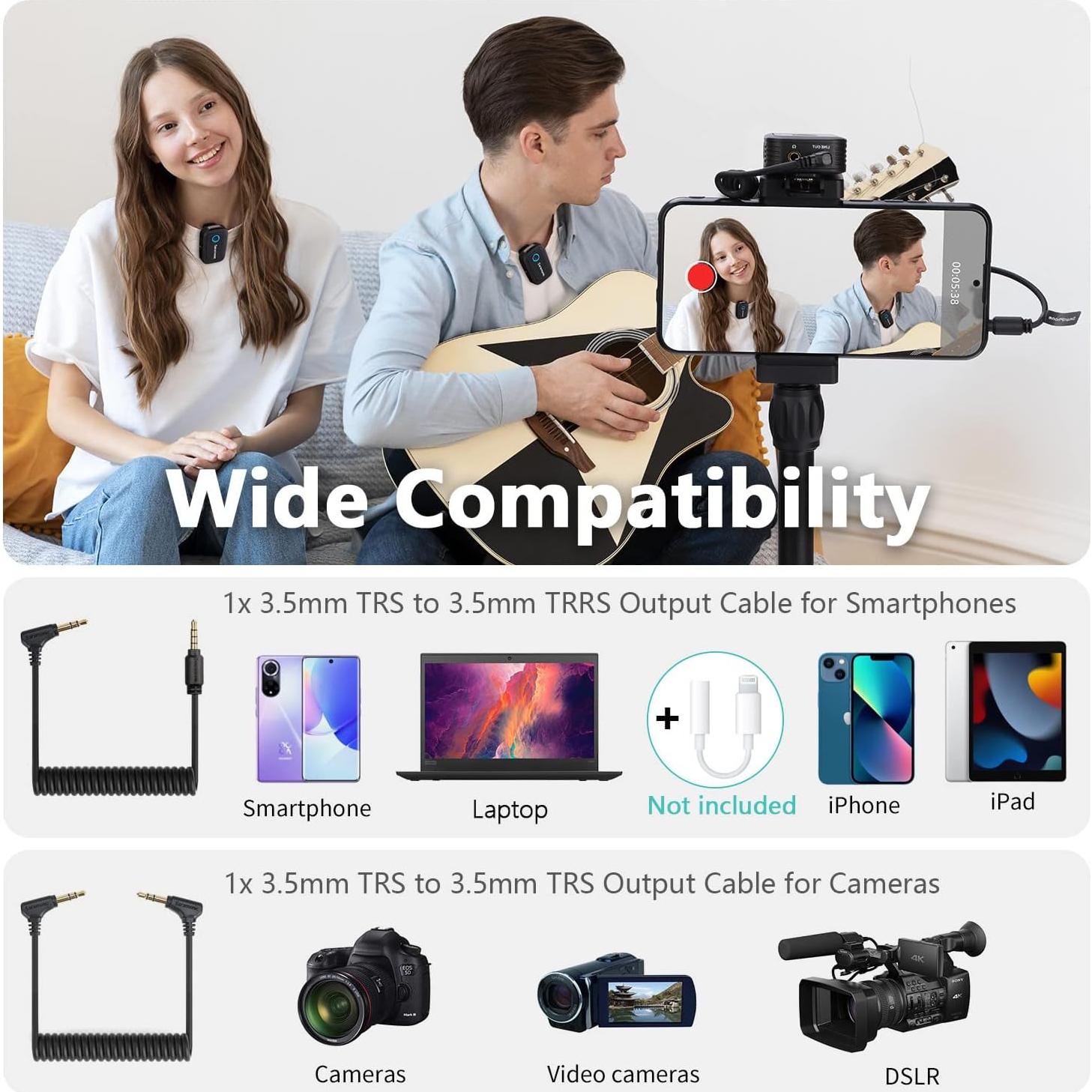 Micrófono Lavalier Inalámbrico Saramonic Blink500 T2 100m