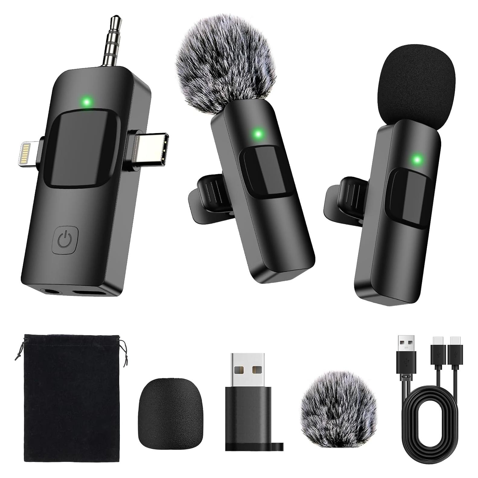 Micrófono Lavalier Inalámbrico EVXVE Mini 4 en 1 USB-C