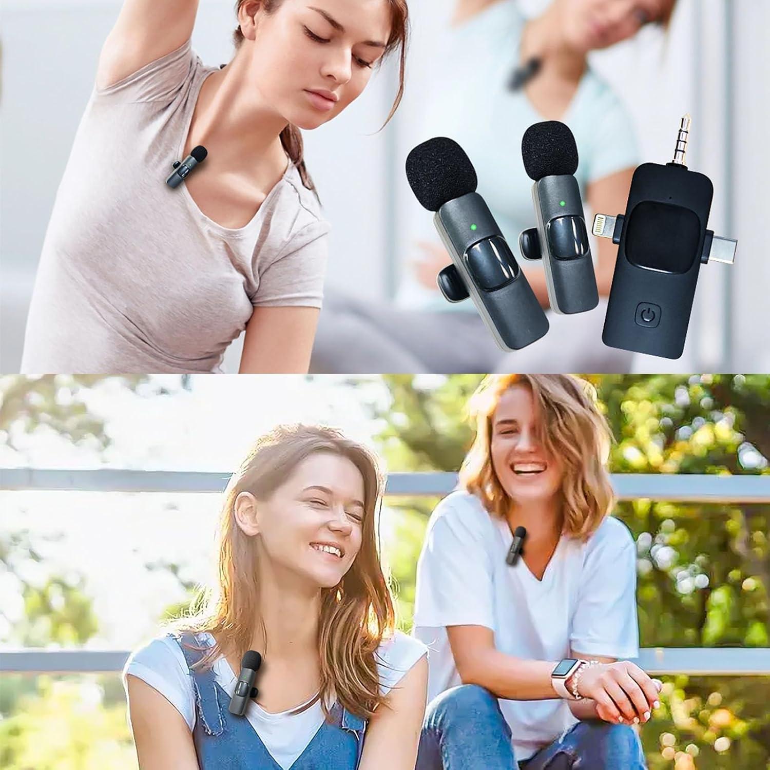 Micrófono Lavalier Inalámbrico EVXVE Mini 4 en 1 USB-C