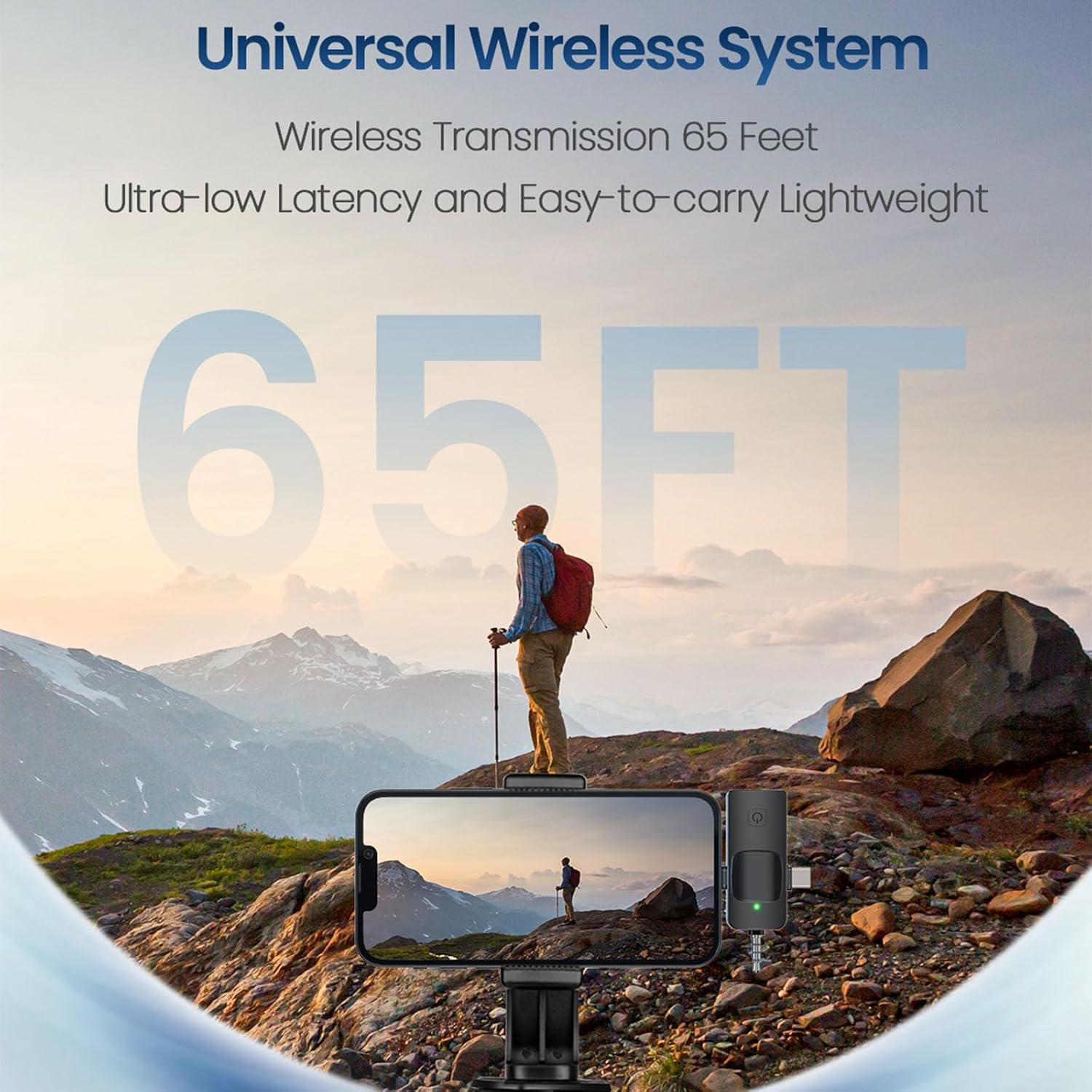 Micrófono Lavalier Inalámbrico EVXVE Mini 4 en 1 USB-C