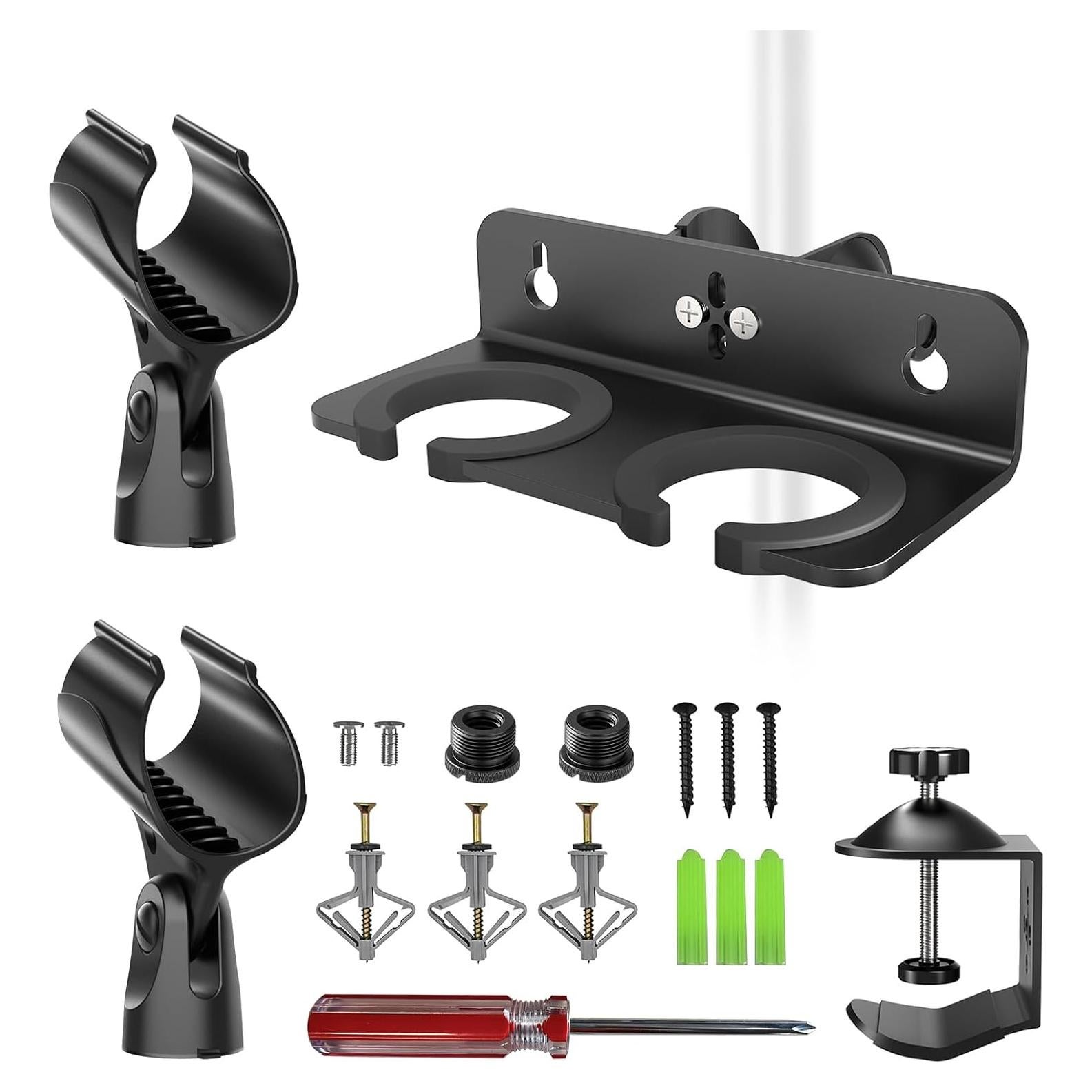 Soporte Doble para Micrófono de Aluminio - Universal hasta 2 Micrófonos