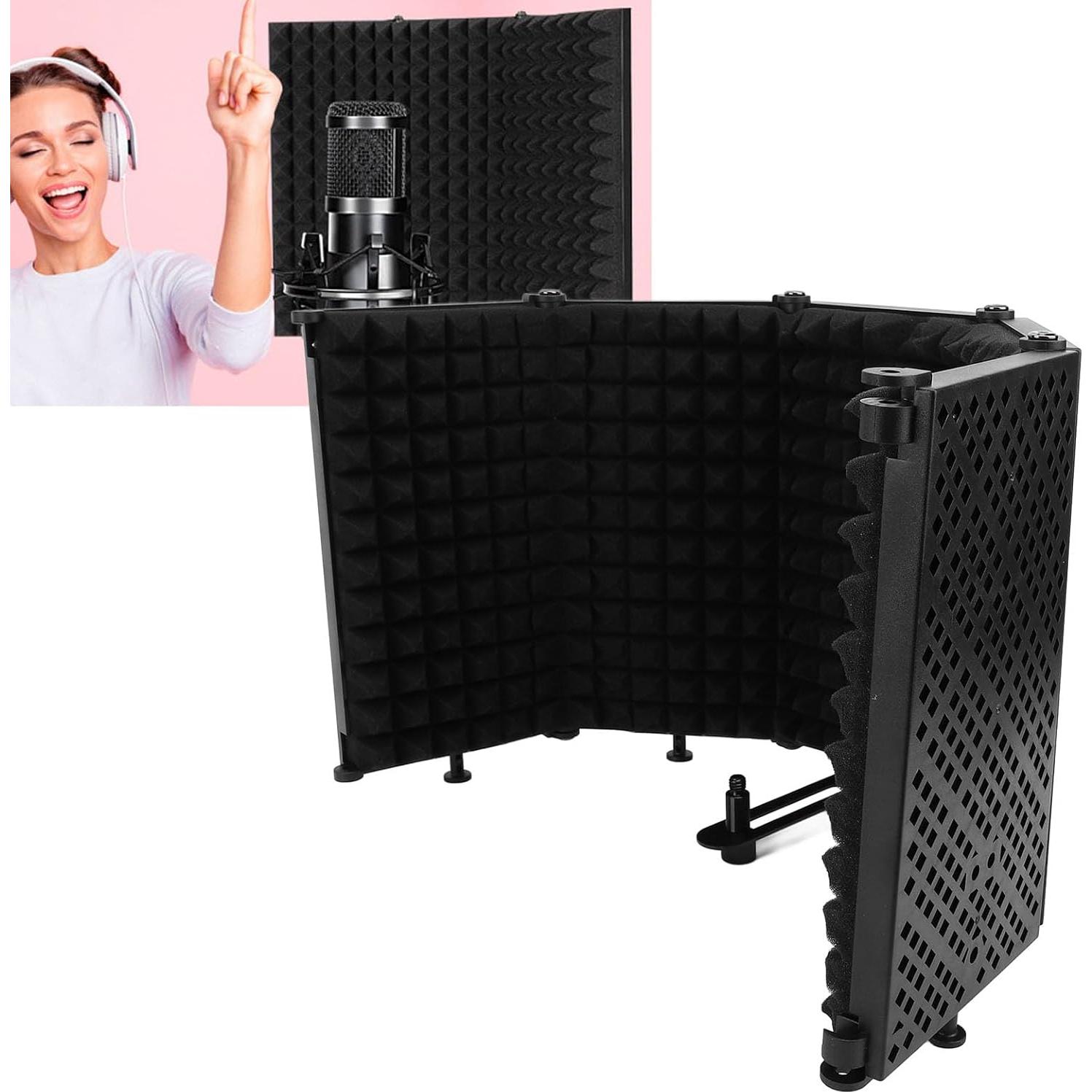 Aislamiento de Micrófono Plegable Alomejor con Soporte y Filtro