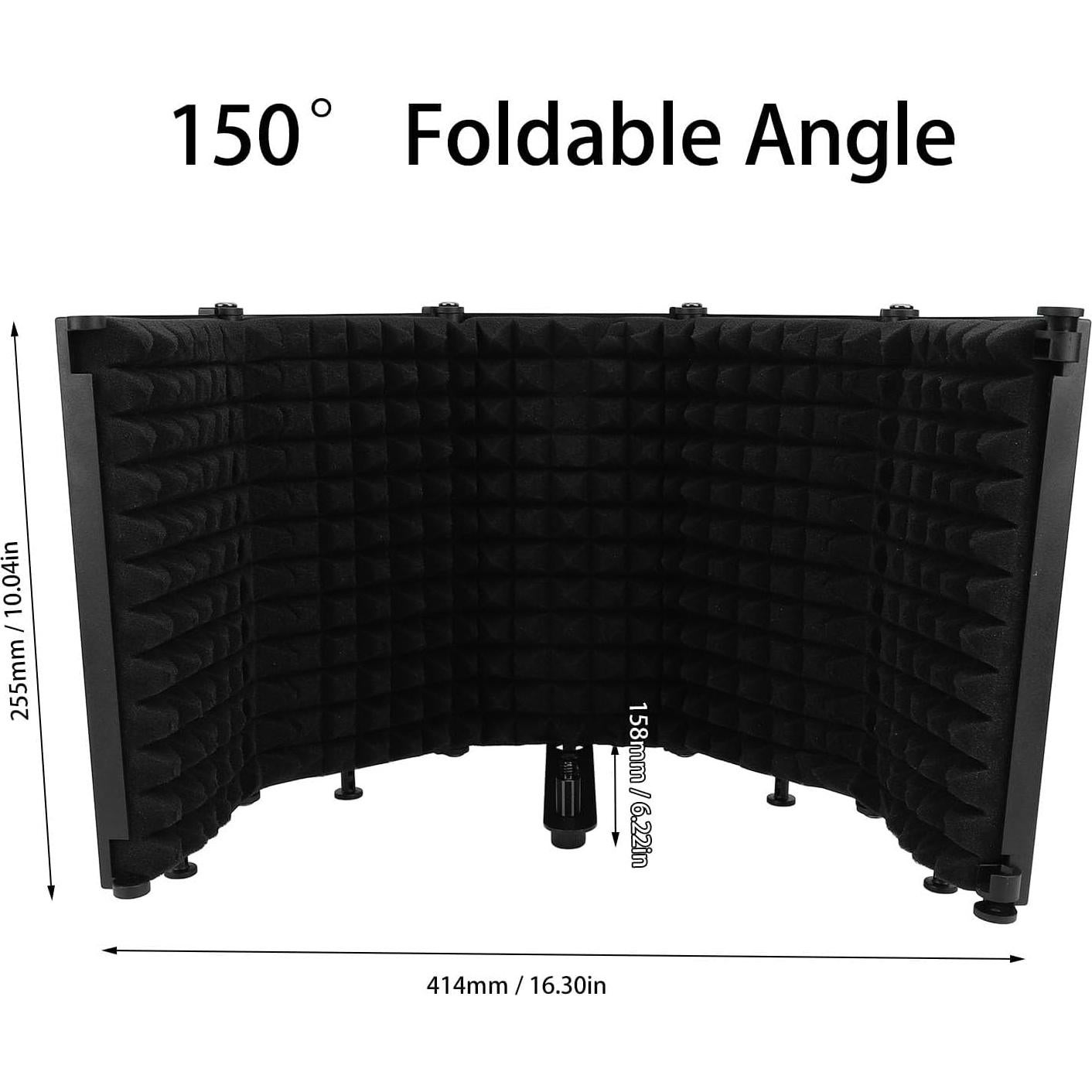 Aislamiento de Micrófono Plegable Alomejor con Soporte y Filtro