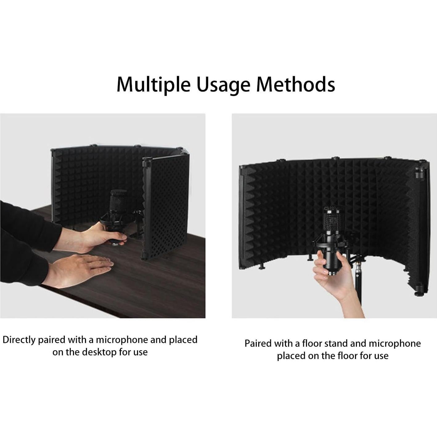 Aislamiento de Micrófono Plegable Alomejor con Soporte y Filtro