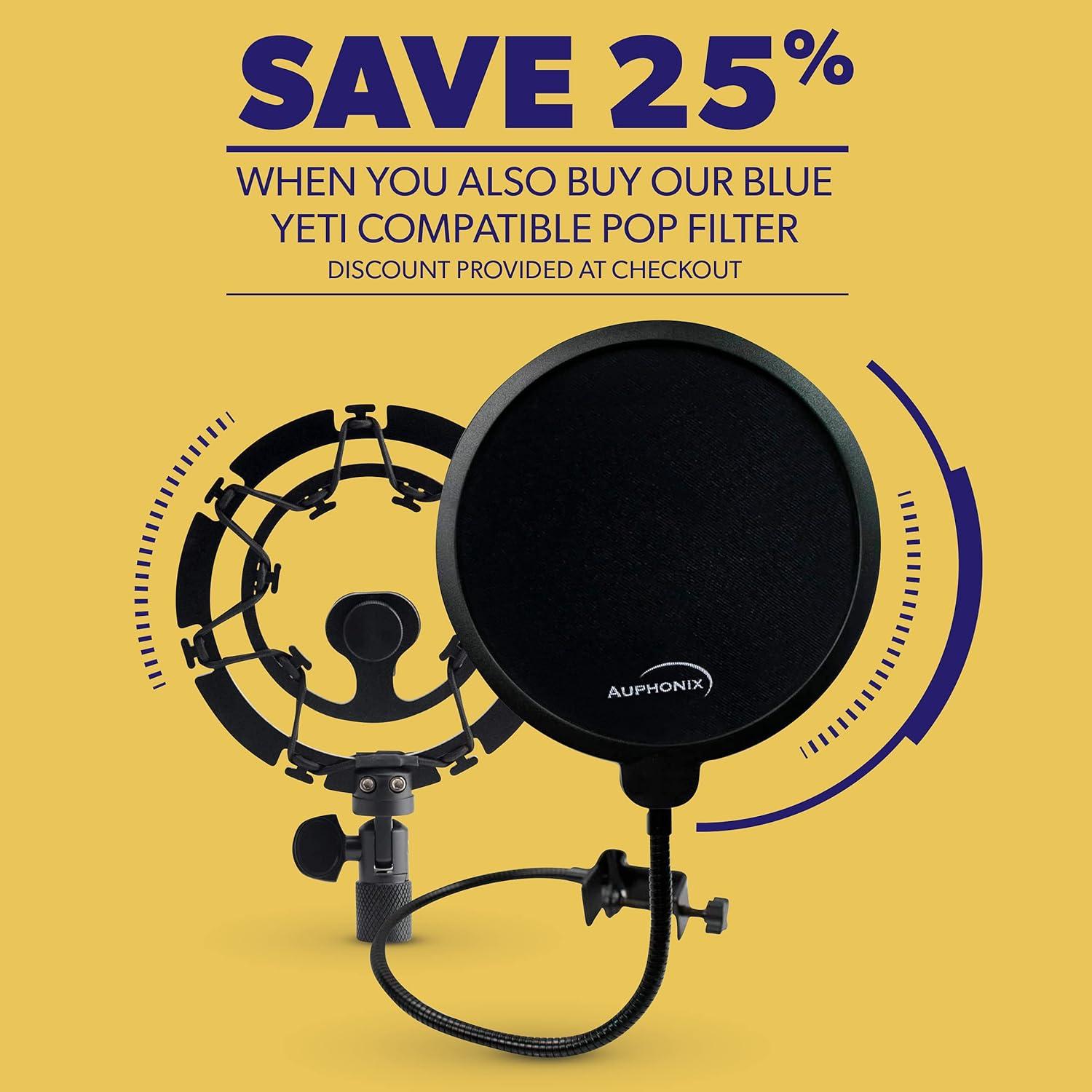 Soporte de micrófono Auphonix para Blue Yeti y Snowball