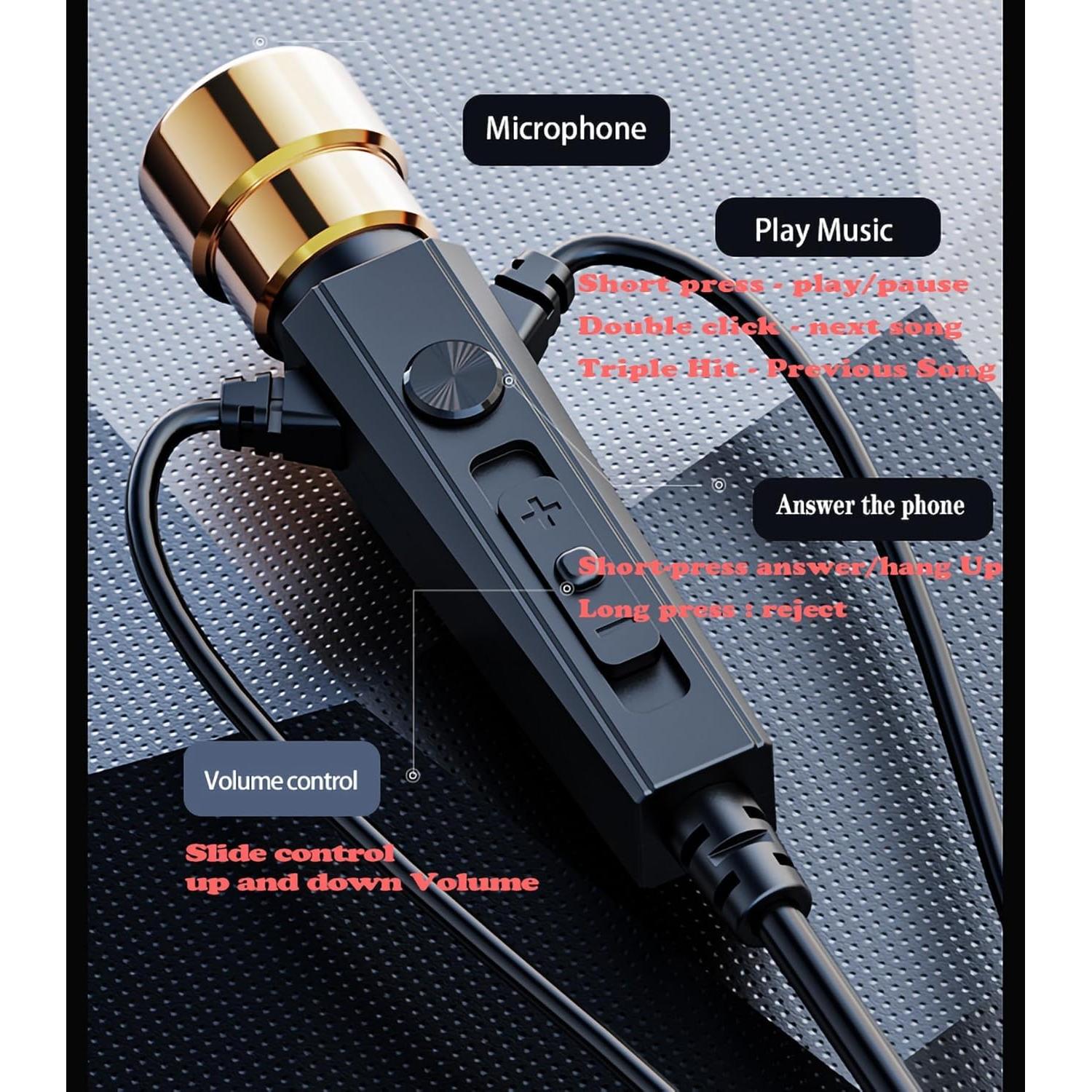 FEDAI KT-02 Wired Headphone,3-Meter Long Noise Cancelling Earphones with Mic Dynamic HD,More Convenient and Comfortable Headsets for Live Singing Recording,Karaoke, Live Video Streaming（Blue 3M） …