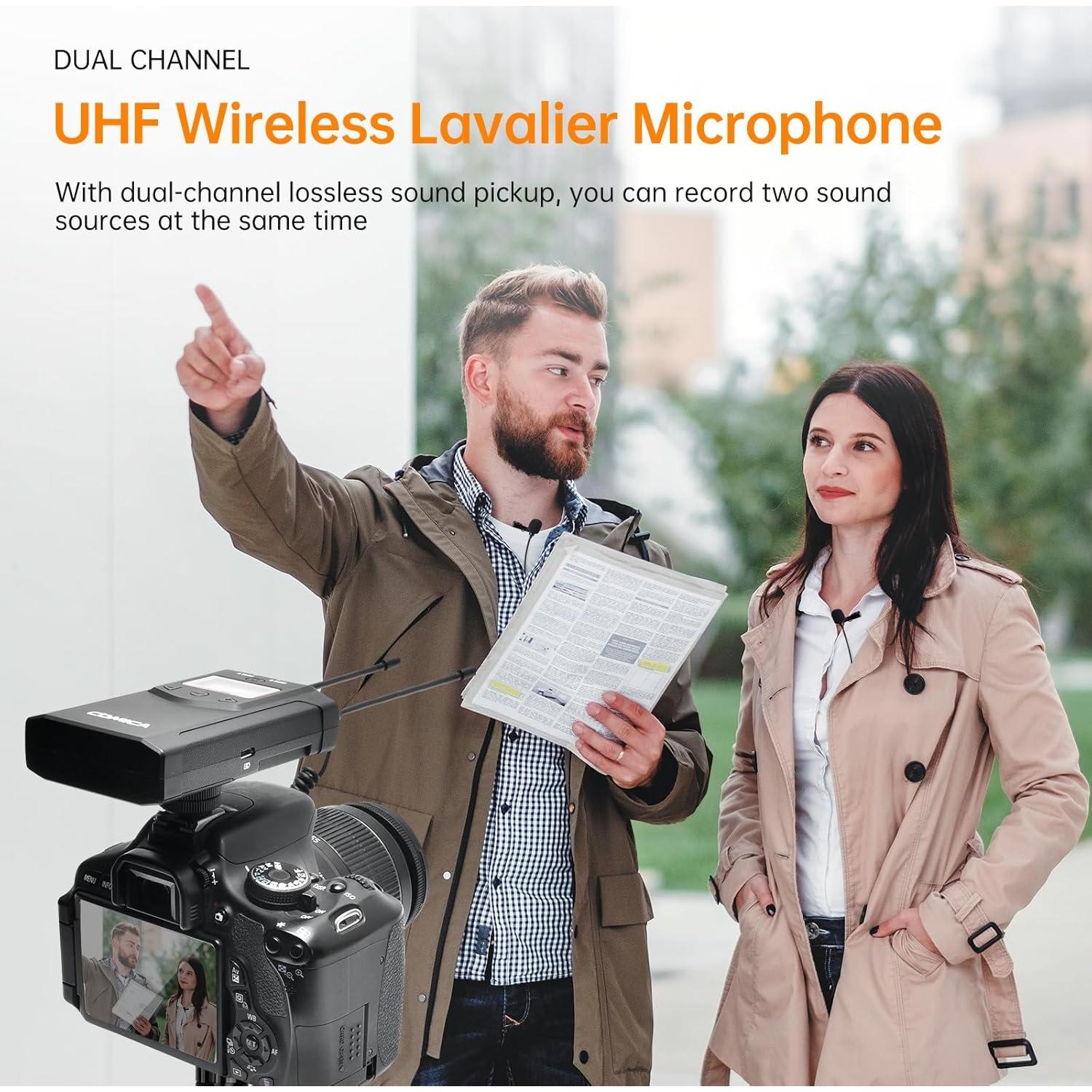 Micrófono Inalámbrico Comica CVM-WM100PLUS Doble Canal UHF