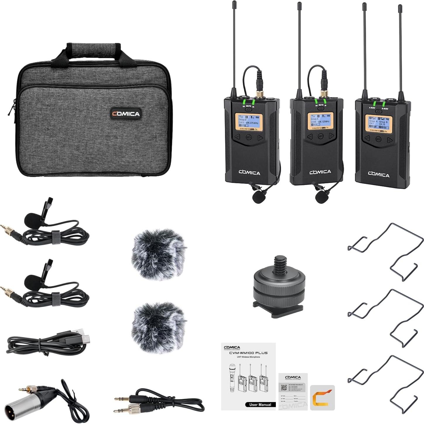 Micrófono Inalámbrico Comica CVM-WM100PLUS Doble Canal UHF