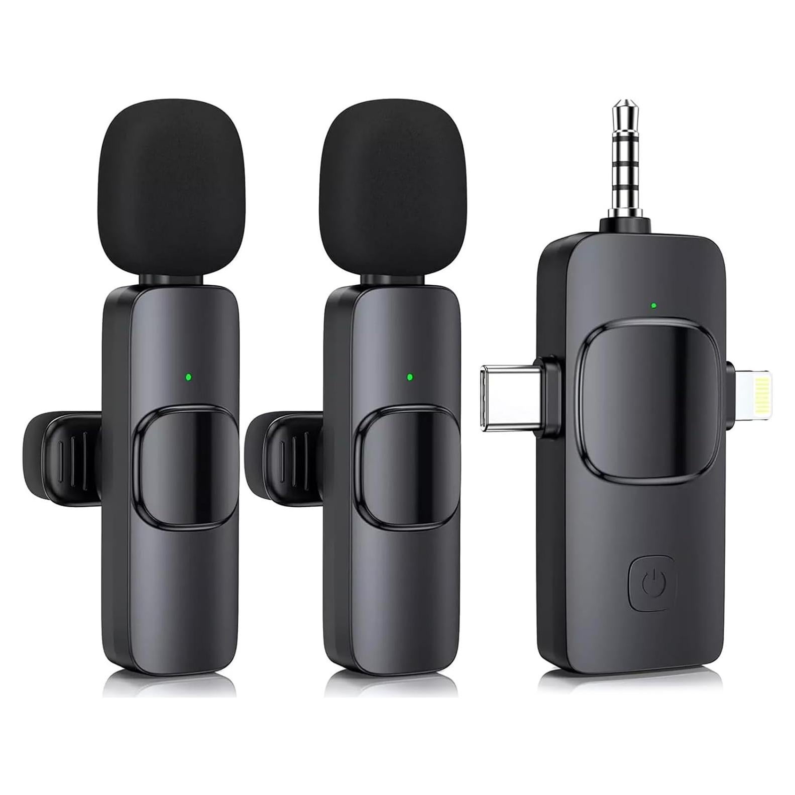 Micrófono Lavalier Inalámbrico GOGARA 3 en 1 para iPhone y Android