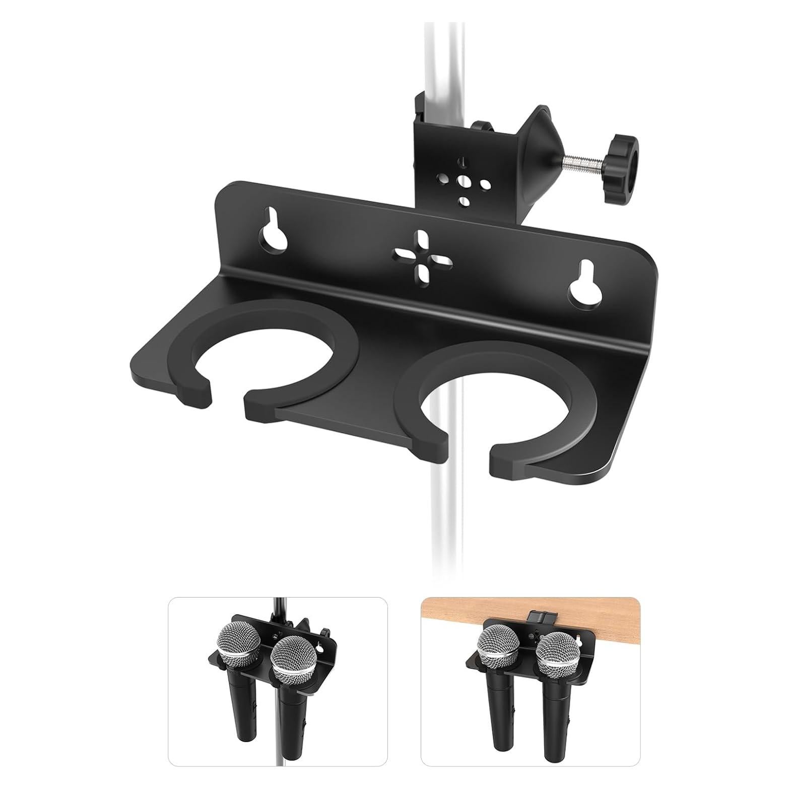 Soporte Multi Micrófono ET-MMH09 con C-clamp, Aluminio Negro