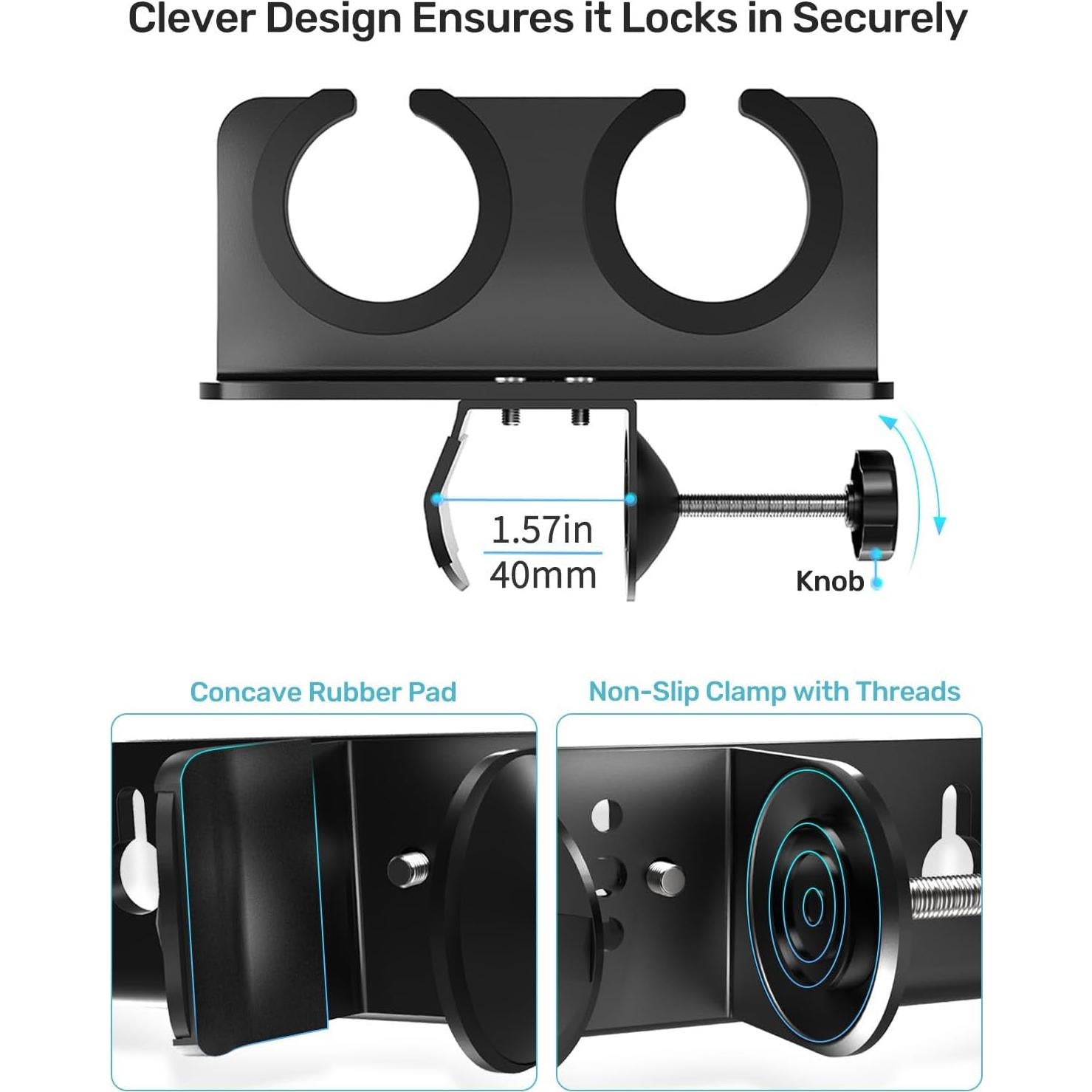 Soporte Multi Micrófono ET-MMH09 con C-clamp, Aluminio Negro