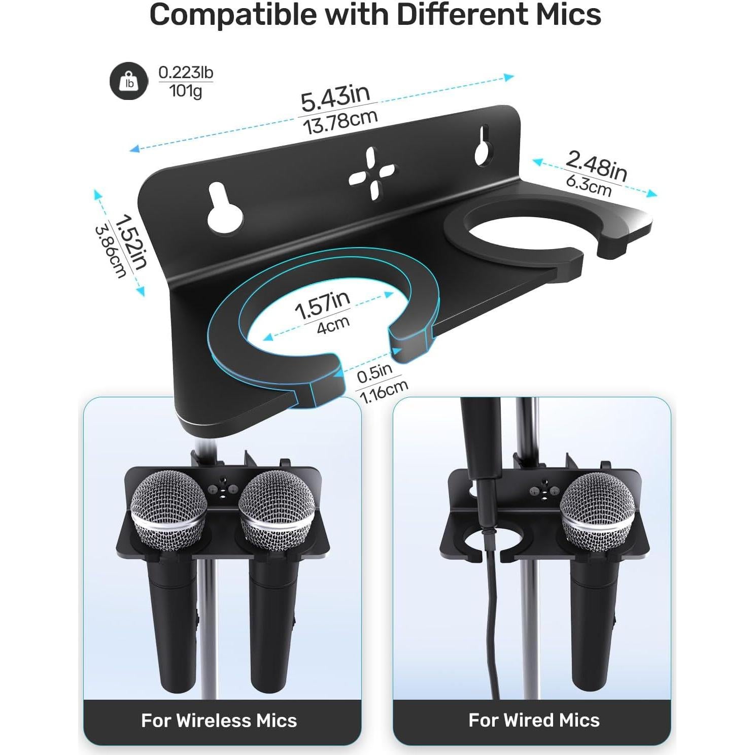 Soporte Multi Micrófono ET-MMH09 con C-clamp, Aluminio Negro