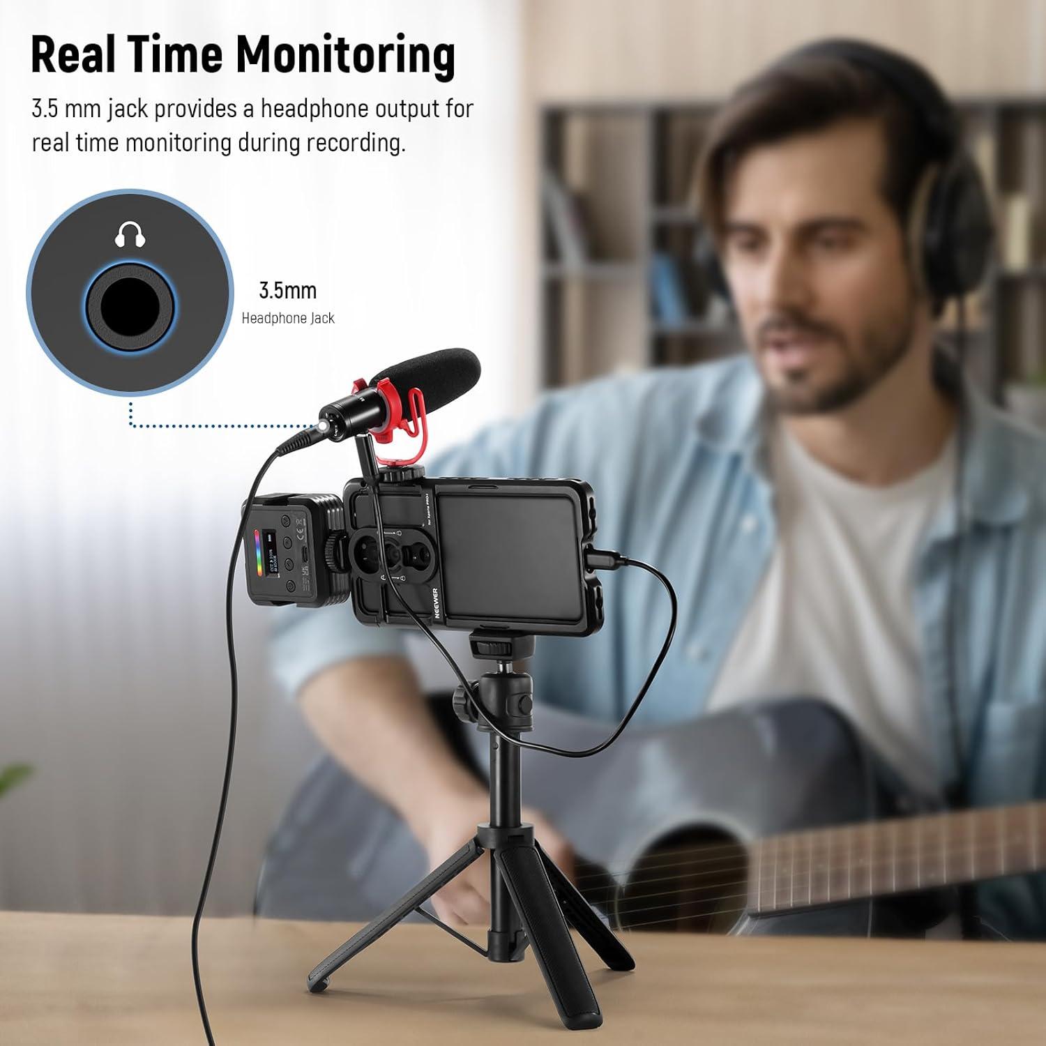 Micrófono USB C NEEWER Mini Shotgun con Reducción de Ruido