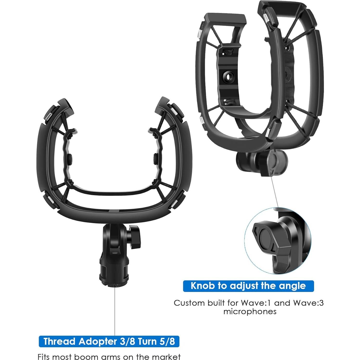 Soporte de Choque Borenbuir para Micrófono Elgato Wave:1 y Wave:3