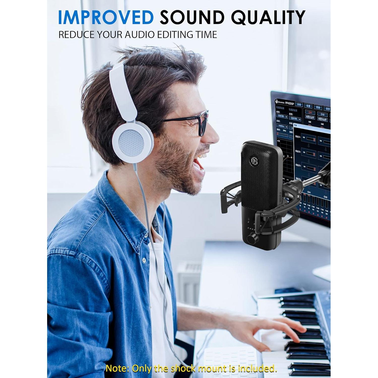 Soporte de Choque Borenbuir para Micrófono Elgato Wave:1 y Wave:3