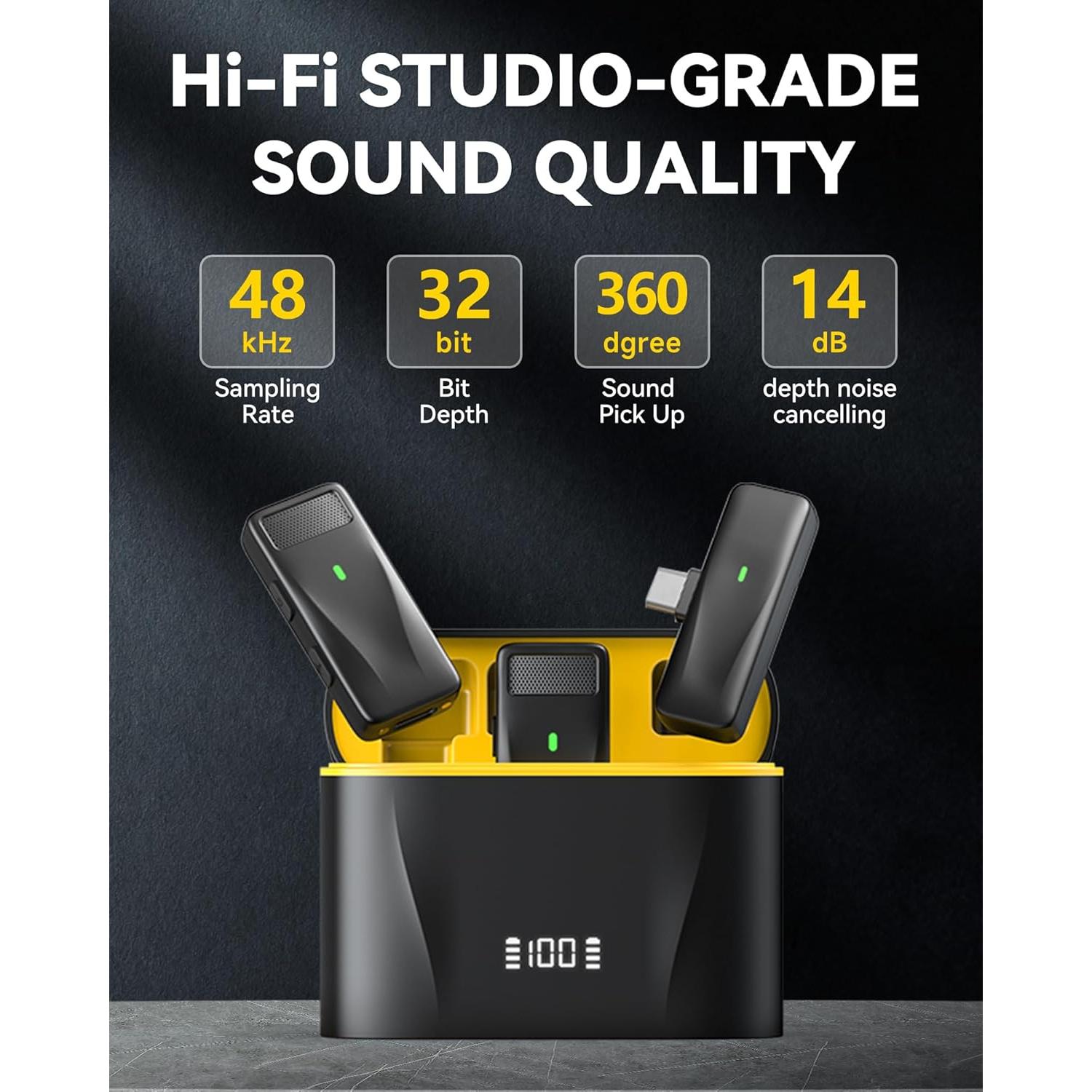 Micrófono Lavalier Inalámbrico PILSAMAS P6PRO Plus 48kHz