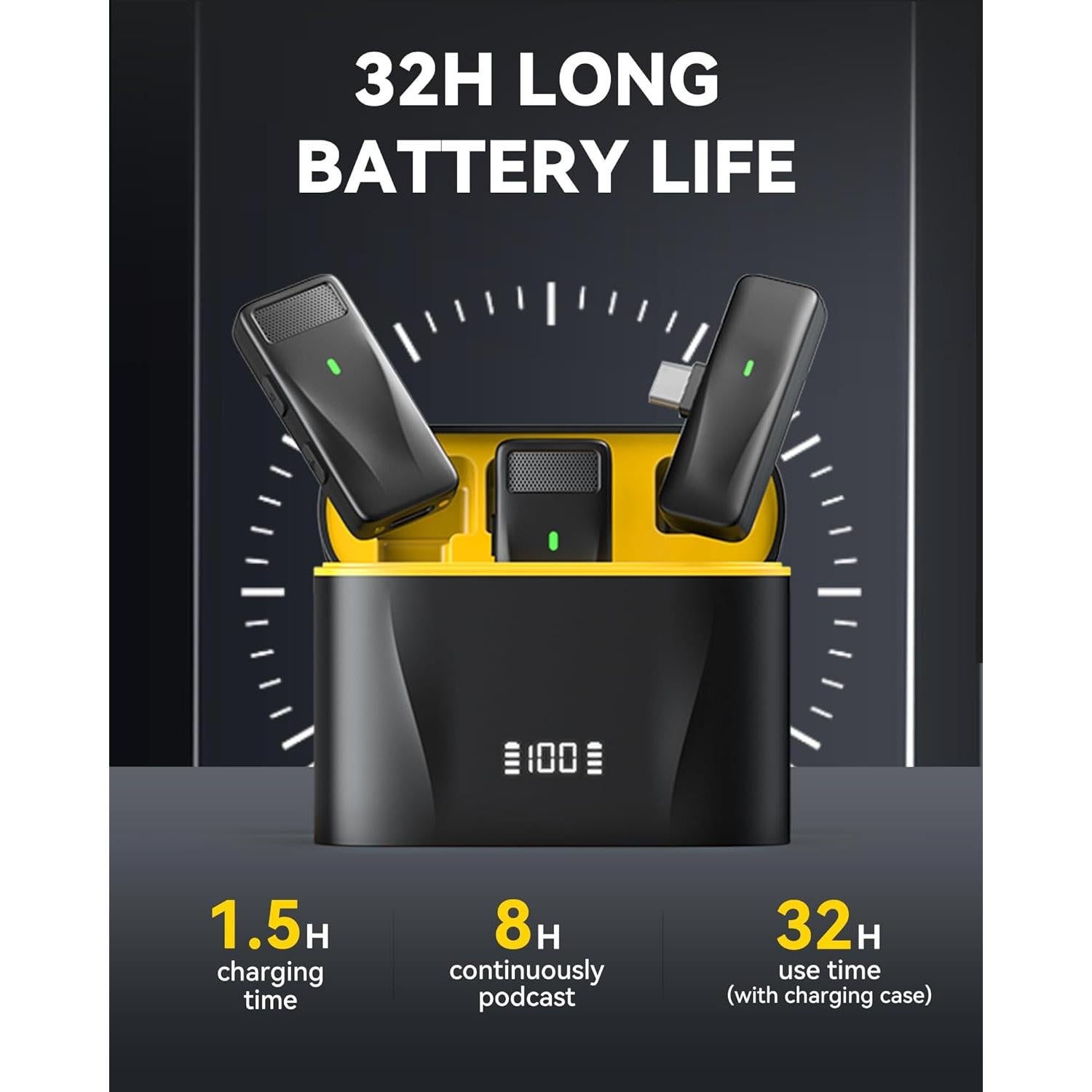 Micrófono Lavalier Inalámbrico PILSAMAS P6PRO Plus 48kHz