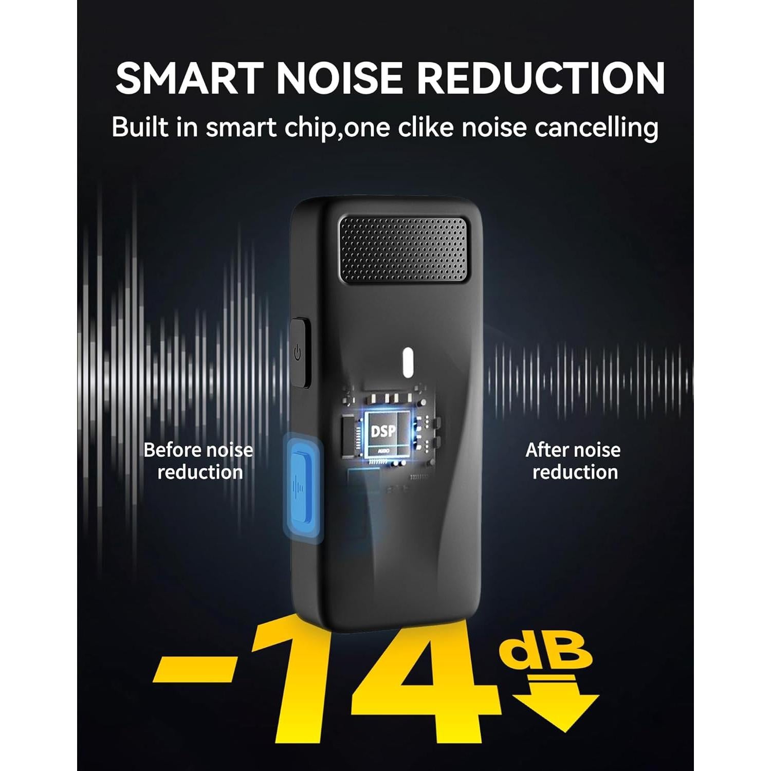 Micrófono Lavalier Inalámbrico PILSAMAS P6PRO Plus 48kHz