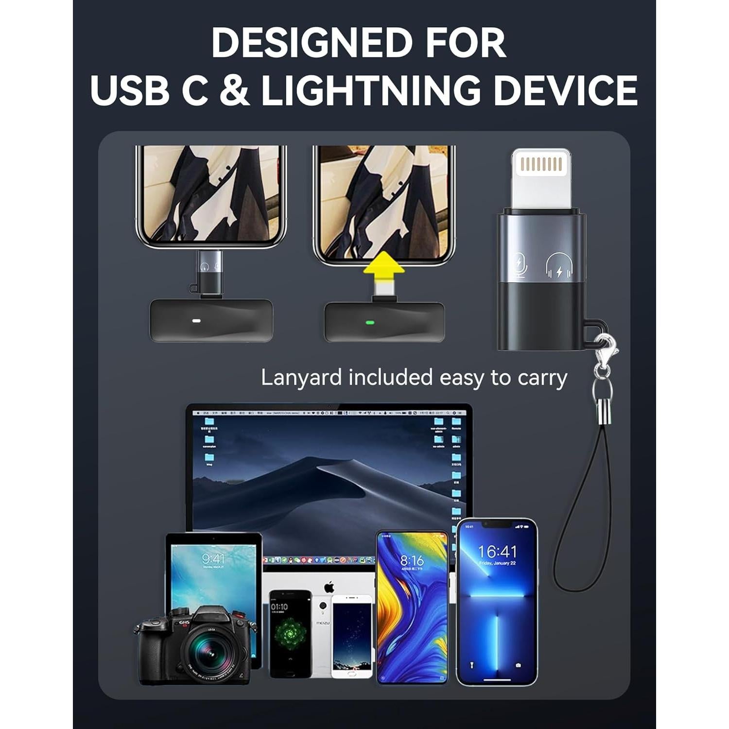 Micrófono Lavalier Inalámbrico PILSAMAS P6PRO Plus 48kHz