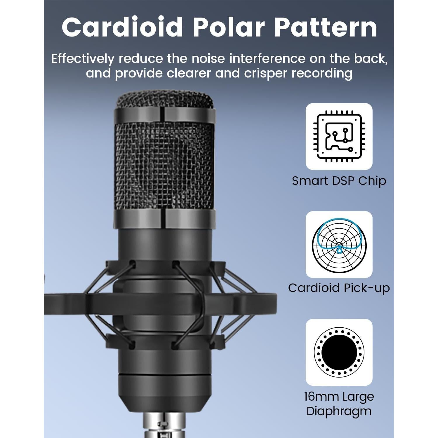 Paquete de Podcast Profesional con Micrófono y Accesorios