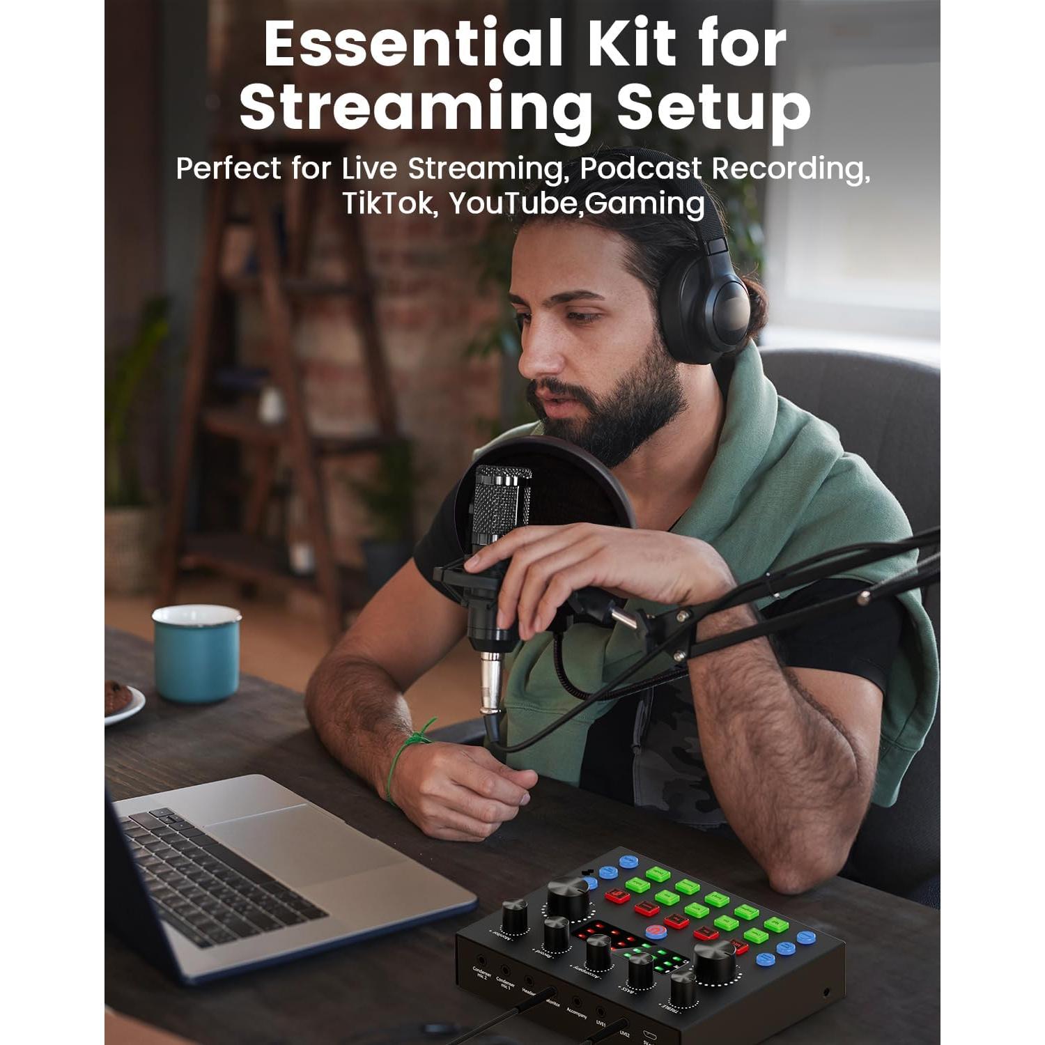 Paquete de Podcast Profesional con Micrófono y Accesorios