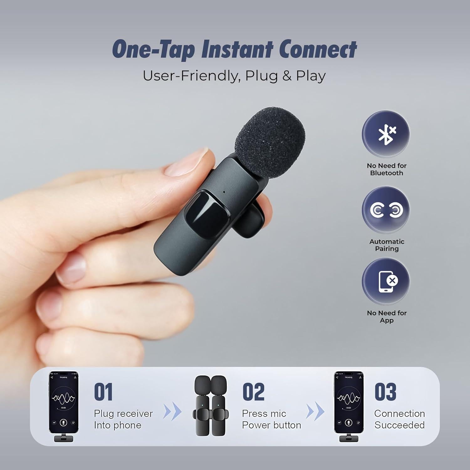 Micrófono Lavalier Inalámbrico ZypplyPro - 2 Pack con USB-C