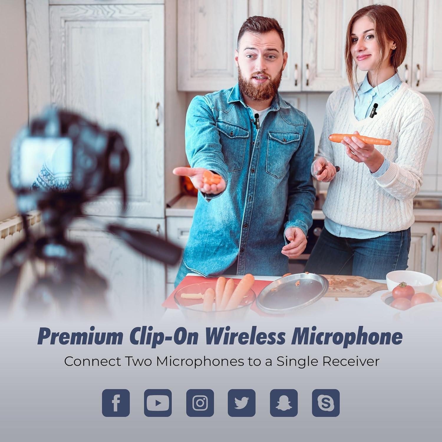 Micrófono Lavalier Inalámbrico ZypplyPro - 2 Pack con USB-C