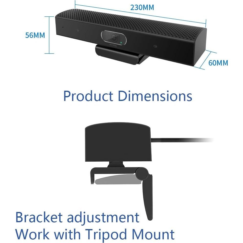 Cámara de Conferencia PolaTab Q95 Full HD 1080p con Micrófono y Altavoz